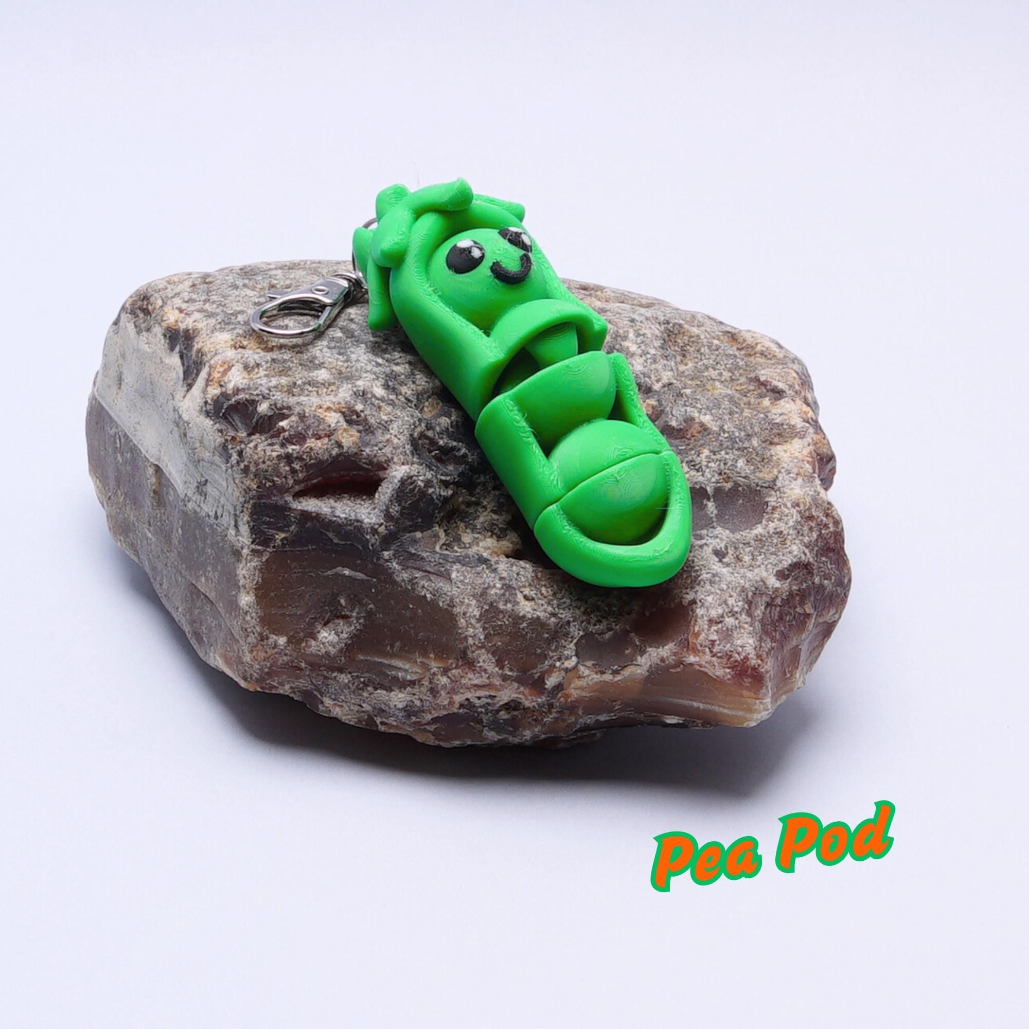 Veggie Fidget Flexi 3D Articulating Veggie 5-pk Corn Cob Eggplant PeaPod Carrot Red Pepper Backpack Clip On Charm Funny Gift for Chef Food
