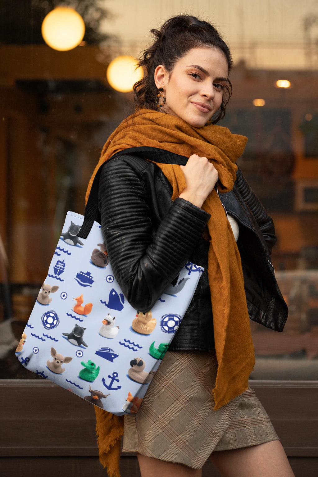 Large Tote Bag Popular Family Cruise Duck Carry All for Hide and Seek Cruise Ducking Bon Voyage Gift for Her Pool Beach Shop Carry All Blue