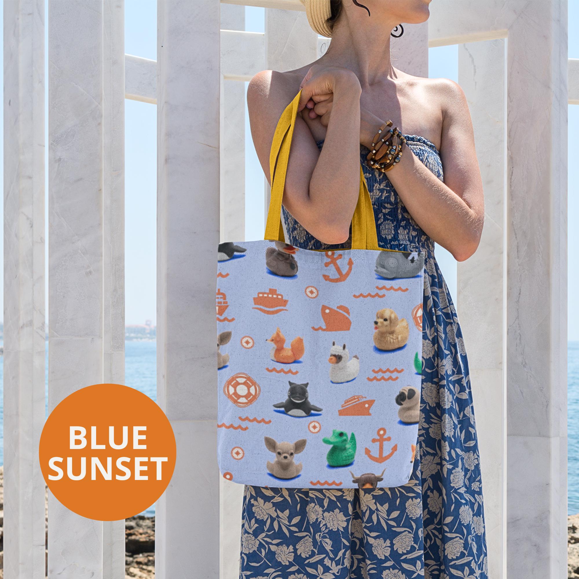 Cruise Ducking Hide and Seek Large Tote Bag with All Over Funny Duck Pattern Gift for Family Reunion Cruise Vacation Duck Storage Carry All
