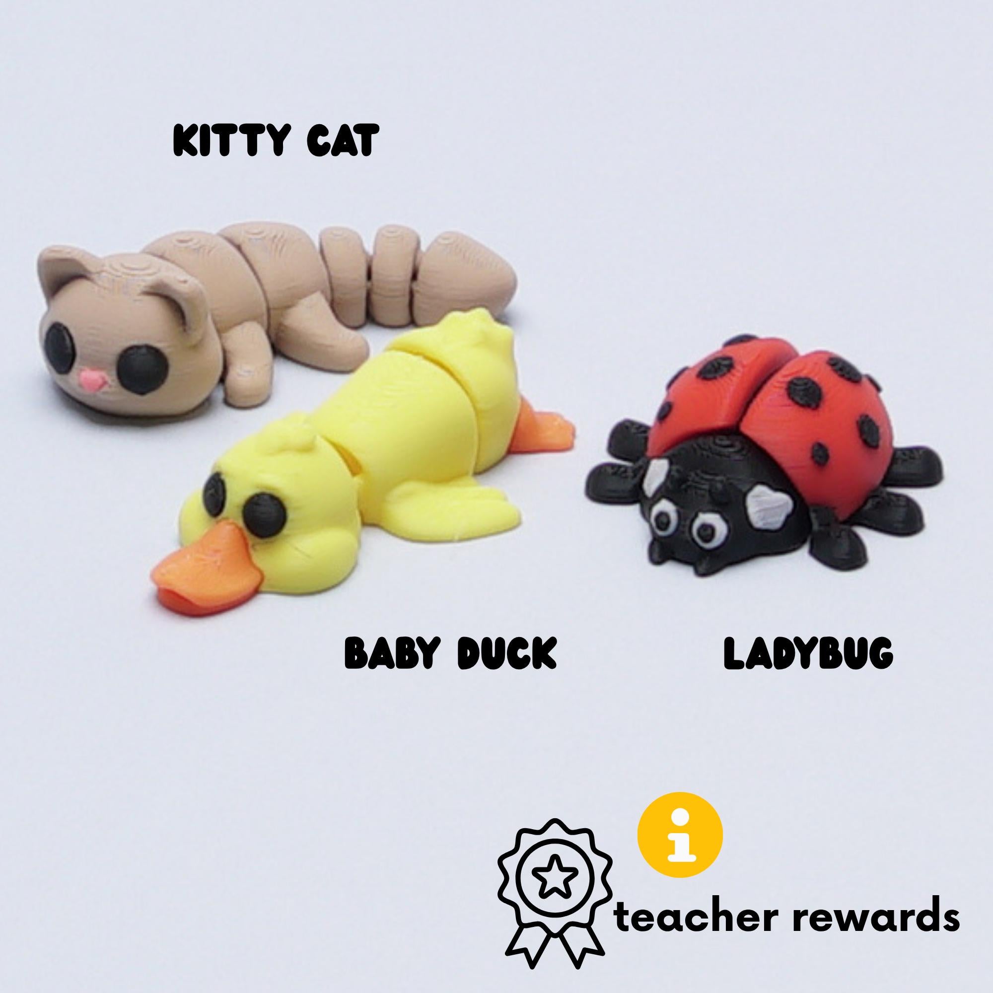 Mini Animal Fidget Toy Set 15 Pocket Pal Baby Animals in 3D Printed Crate Cute Party Favor, Desk Toy, Stress Relief Gift Idea for Kids Teens
