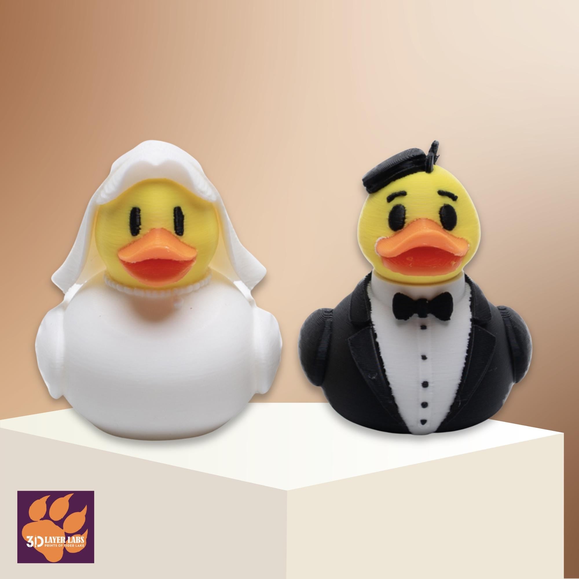 Bride and Groom Duck for 4x4 Ducking Fans Rustic Wedding Favor Groom Cake Topper Bridal Shower Keepsake Dashboard Ducks for Off-Road Couples