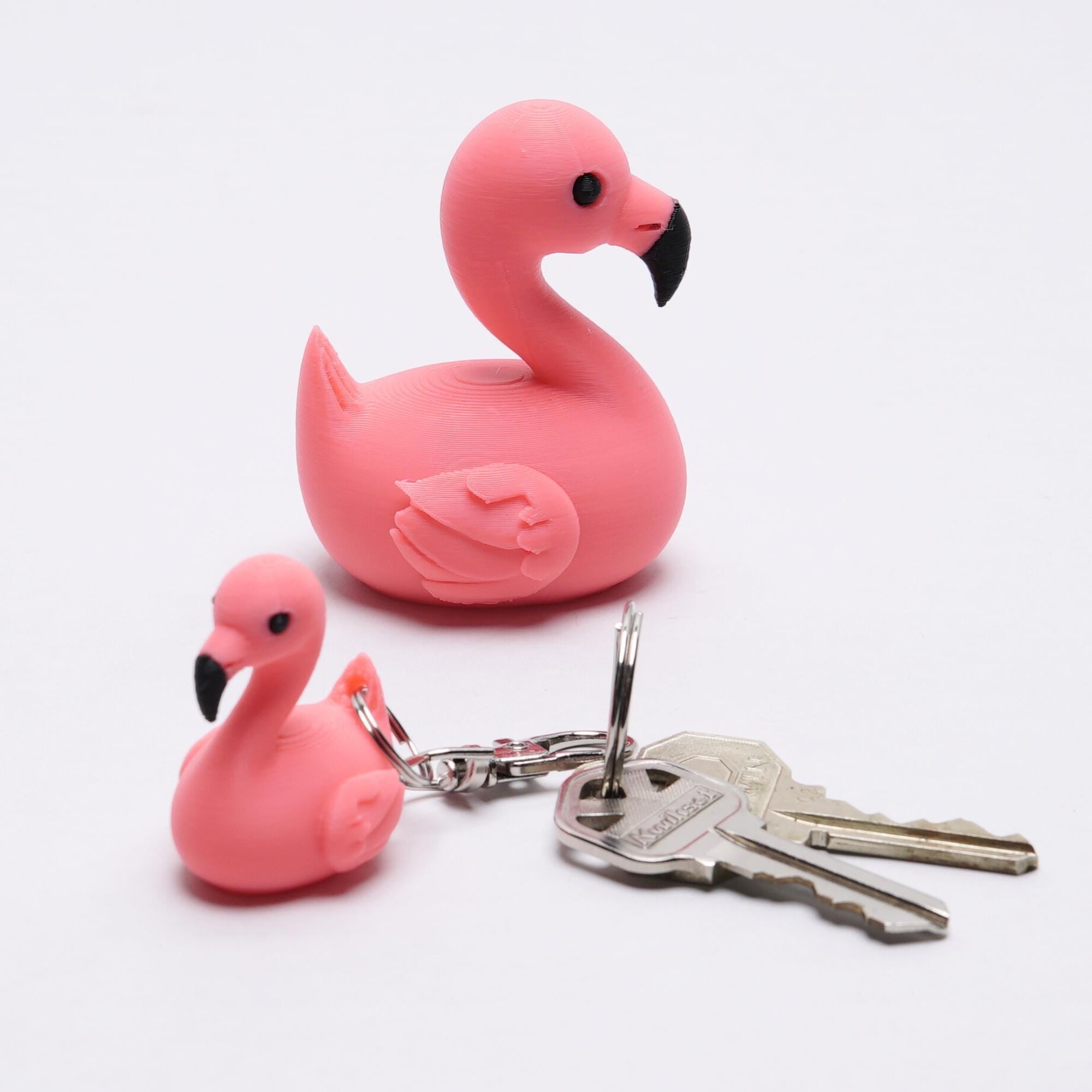 Flamingo Duck Mini Keychain Gift for Jeep Wrangler Lover and Cruise Duck Fan Cute Bag Charm for Her Makeup Handbag Jacket Zipper or Gym Key