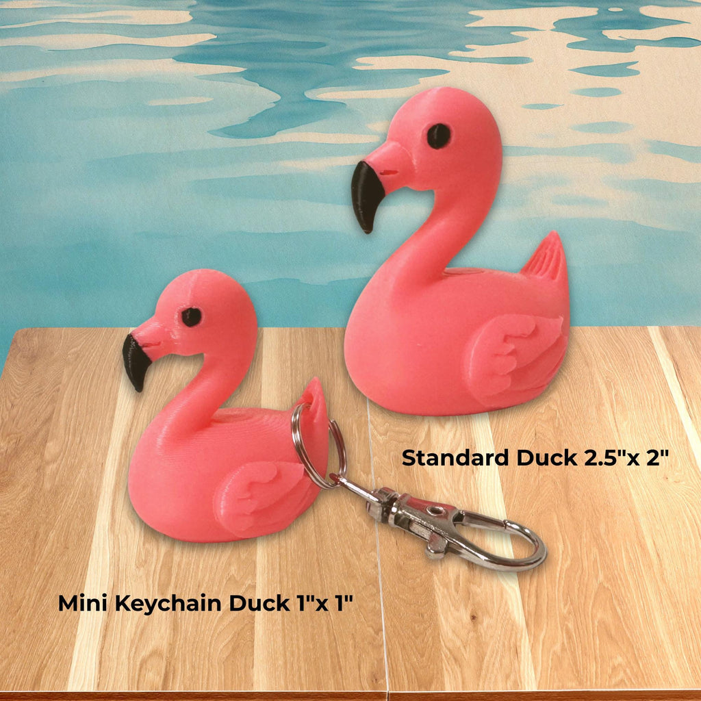 Flamingo Duck Mini Keychain Gift for Jeep Wrangler Lover and Cruise Duck Fan Cute Bag Charm for Her Makeup Handbag Jacket Zipper or Gym Key