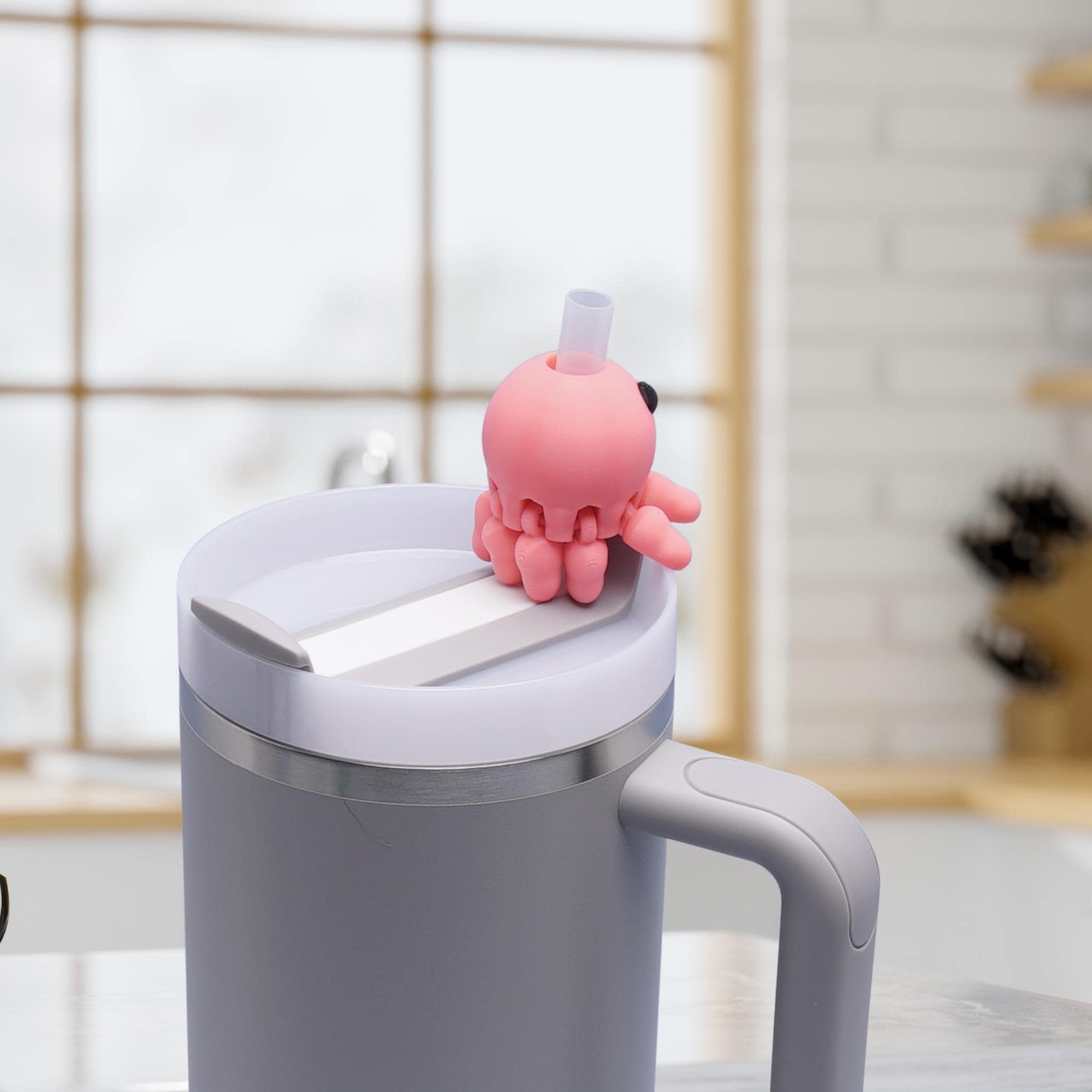 Straw Topper Octopus Articulated Legs 3D Printed for Tumblers Insulated Cups and Party Cup Straw Topper Birthday Gift for Her Back to School