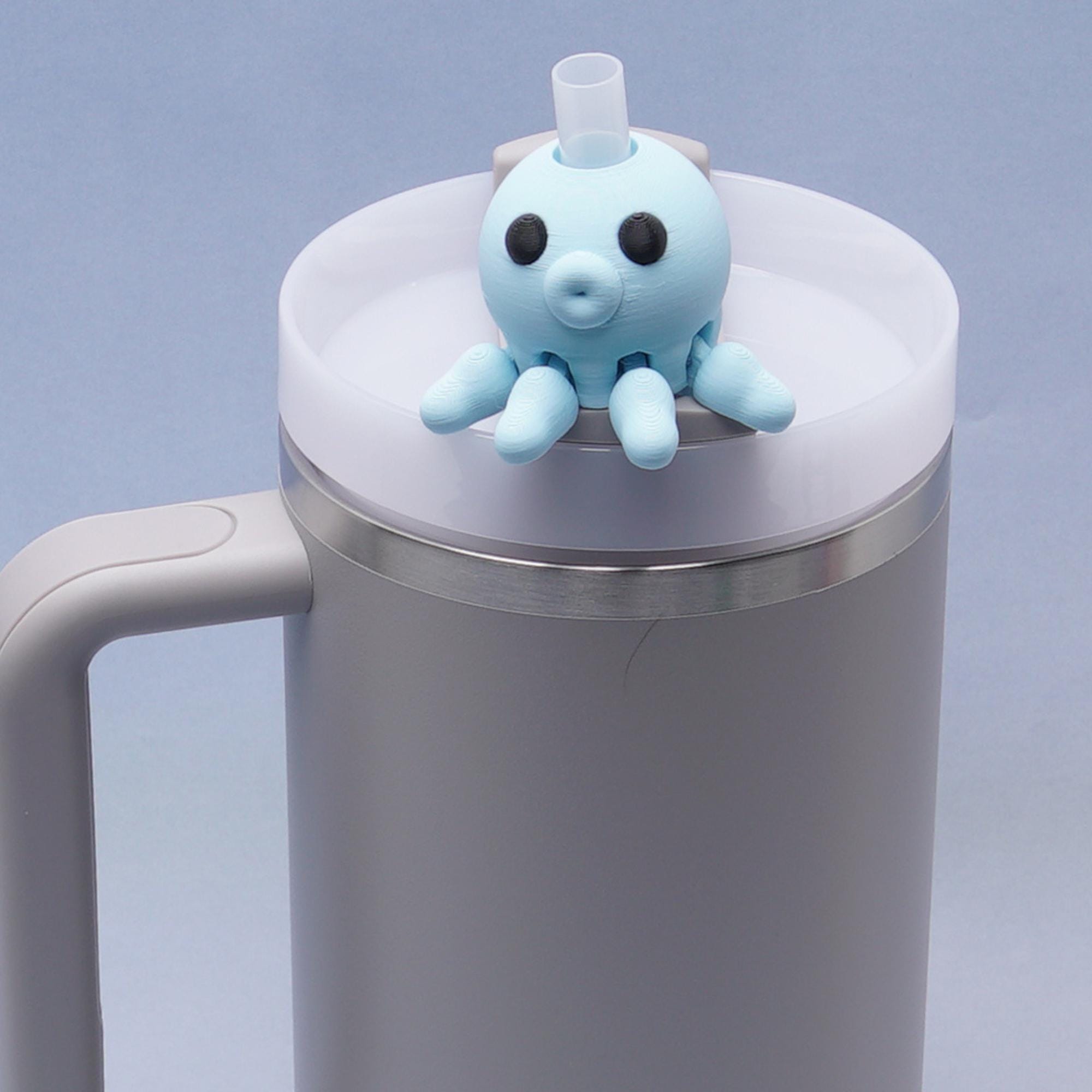 Straw Topper Octopus Articulated Legs 3D Printed for Tumblers Insulated Cups and Party Cup Straw Topper Birthday Gift for Her Back to School