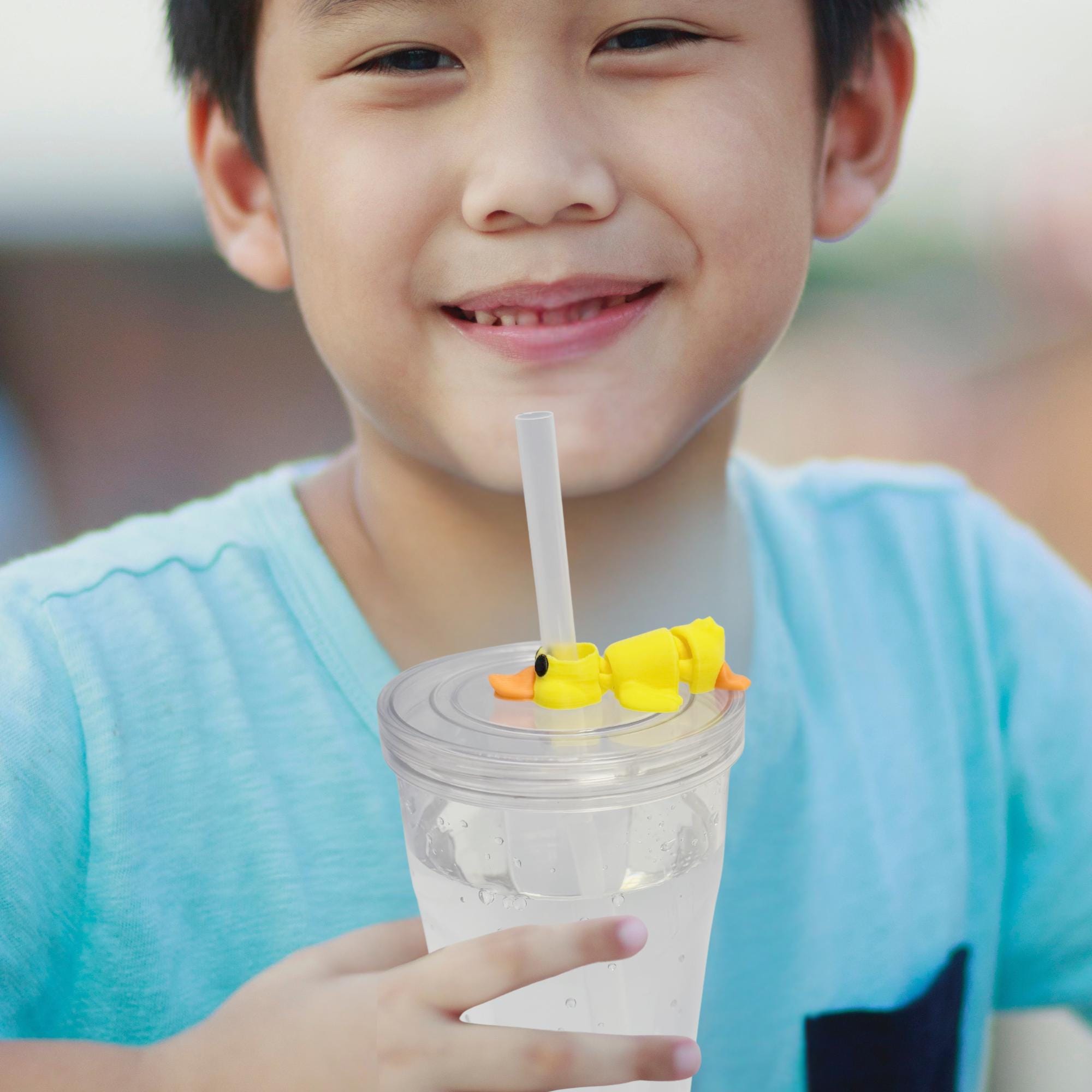 Mini Animal Flexi Straw Topper 5-pk 3D Printed Party Cup Charm Kids Teens Summer and Back to School Straw Topper for Popular Tumbler Gift