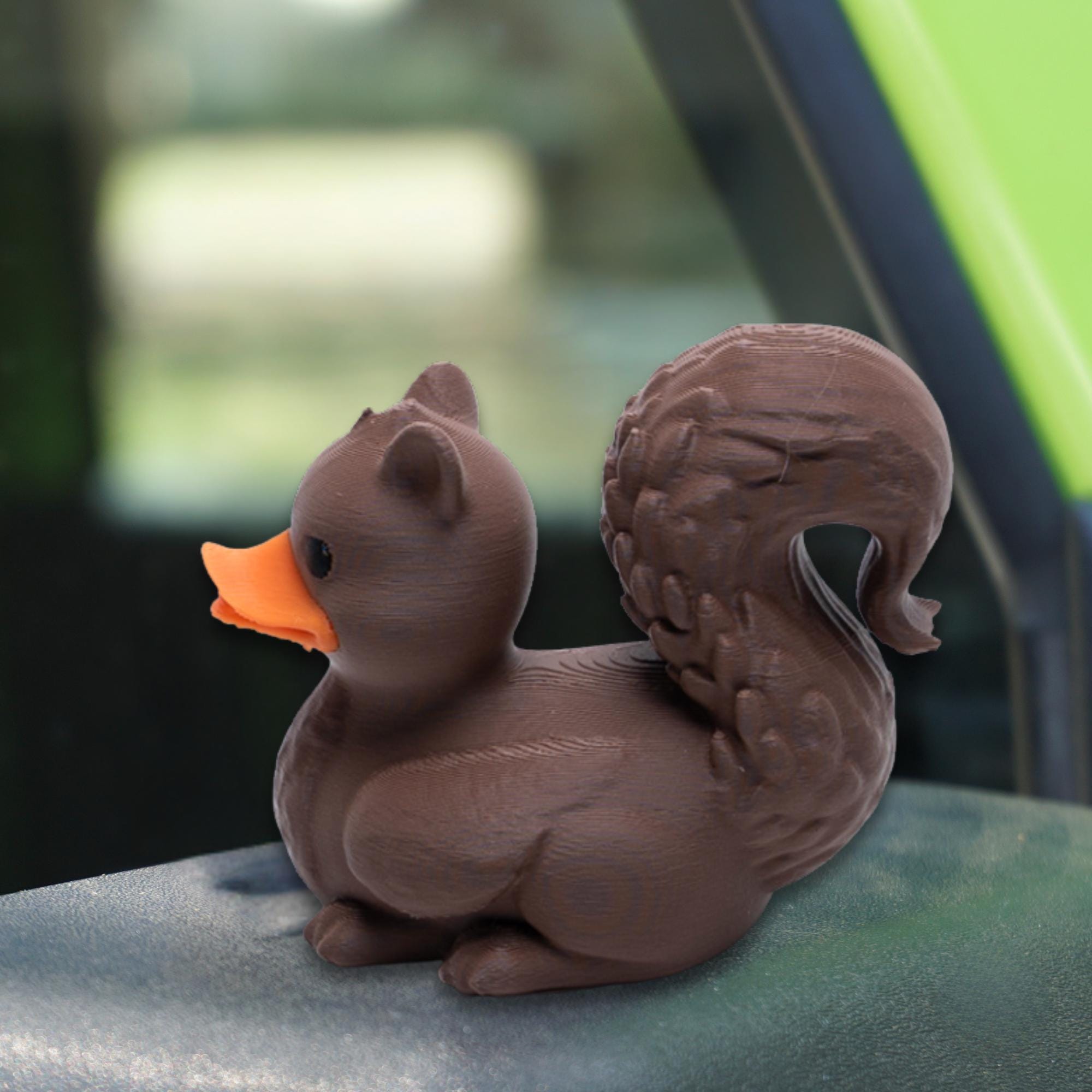 Squirrel Duck Gift for Off-Road Ducking Fans Woodland Trail Dashboard Duck Nature Party Favor Birthday Cake Topper for Kids Ducking Keepsake