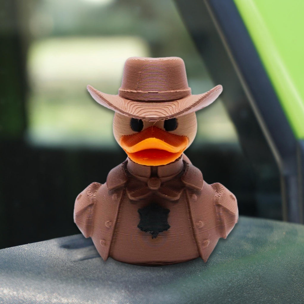 Sheriff Duck Gift for 4x4 Ducking Fans Cowboy Hat Law Duck for Off-Road Drivers Western Trail Keepsake Gift for Police and Sheriff Dept Duck