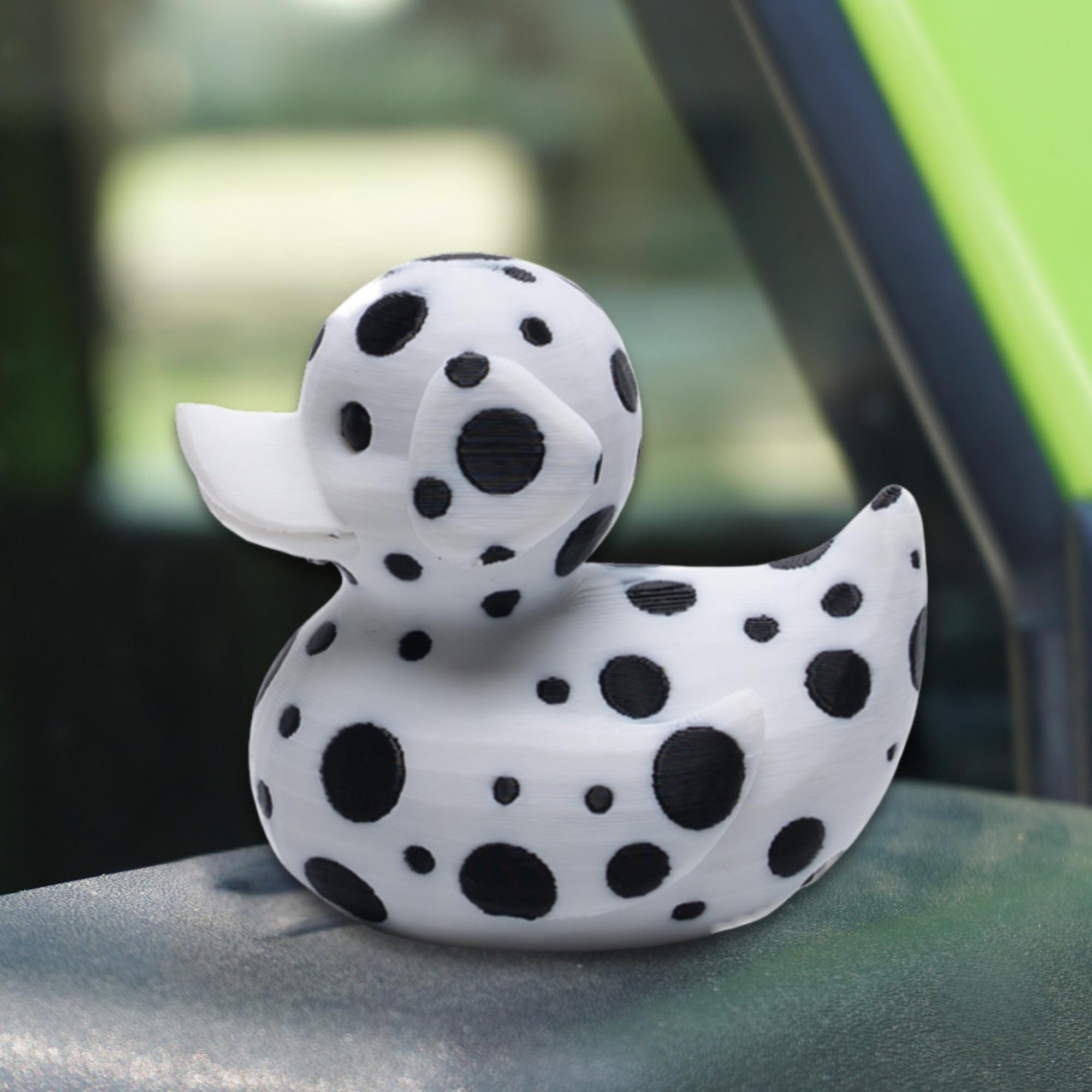 Dalmatian Duck Gift for Firefighter Fan Trail Rider Dashboard Duck Dalmatian Dog Lover Gift Party Favor for Boys Off-Road Adventure Keepsake