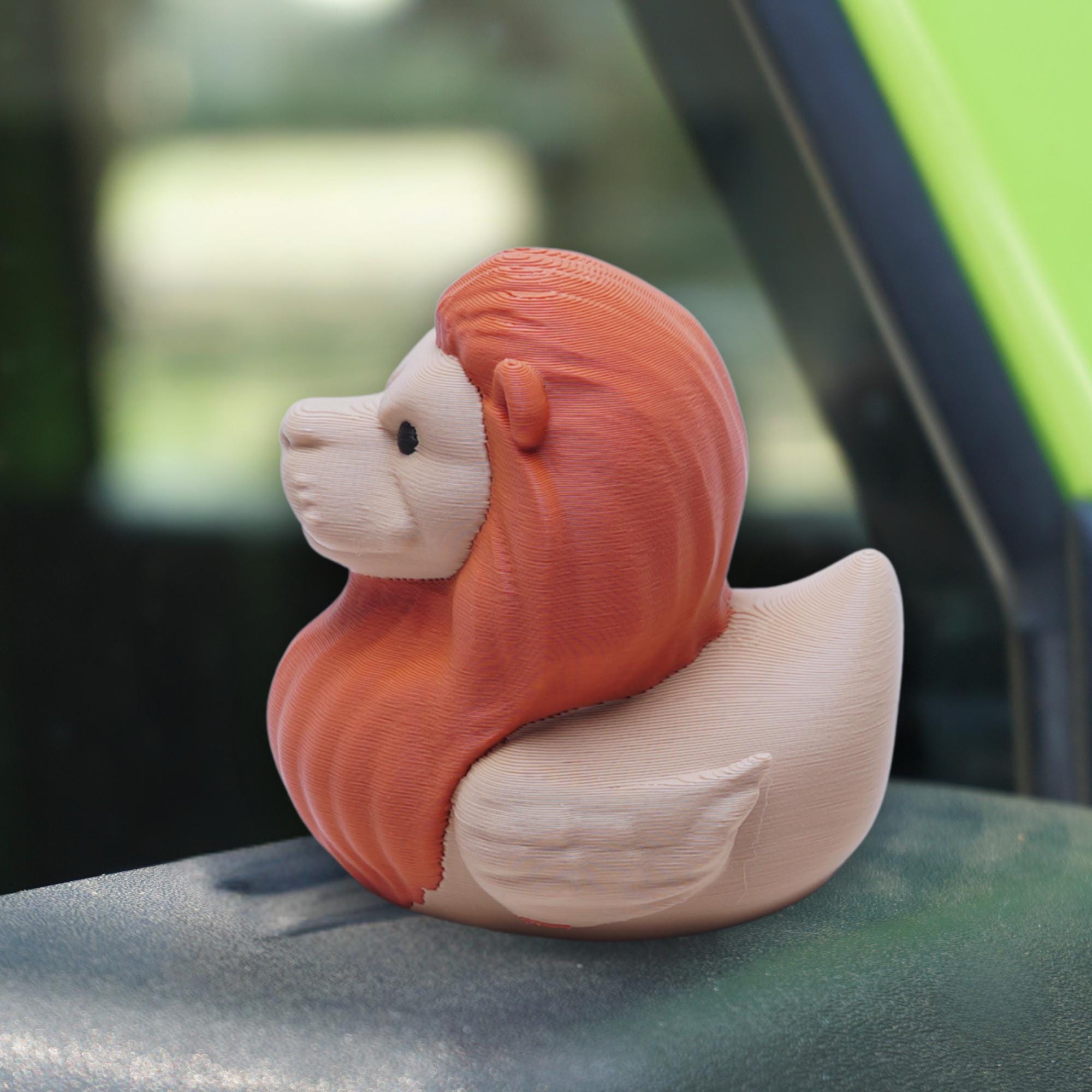 Lion Duck Gift for Off-Road Ducking Fans Safari Dashboard Duck for Adventure Vehicles Zoo Birthday Party Favor Lion Cake Topper Keepsake