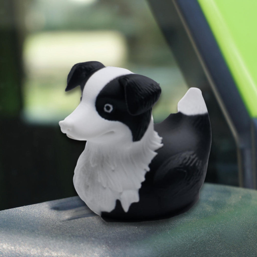 Border Collie Duck Gift for Off-Road Ducking Fans Cowboy Trail Dashboard Duck Dog Lover Party Favor Cute Cake Topper Keepsake Gift for Her