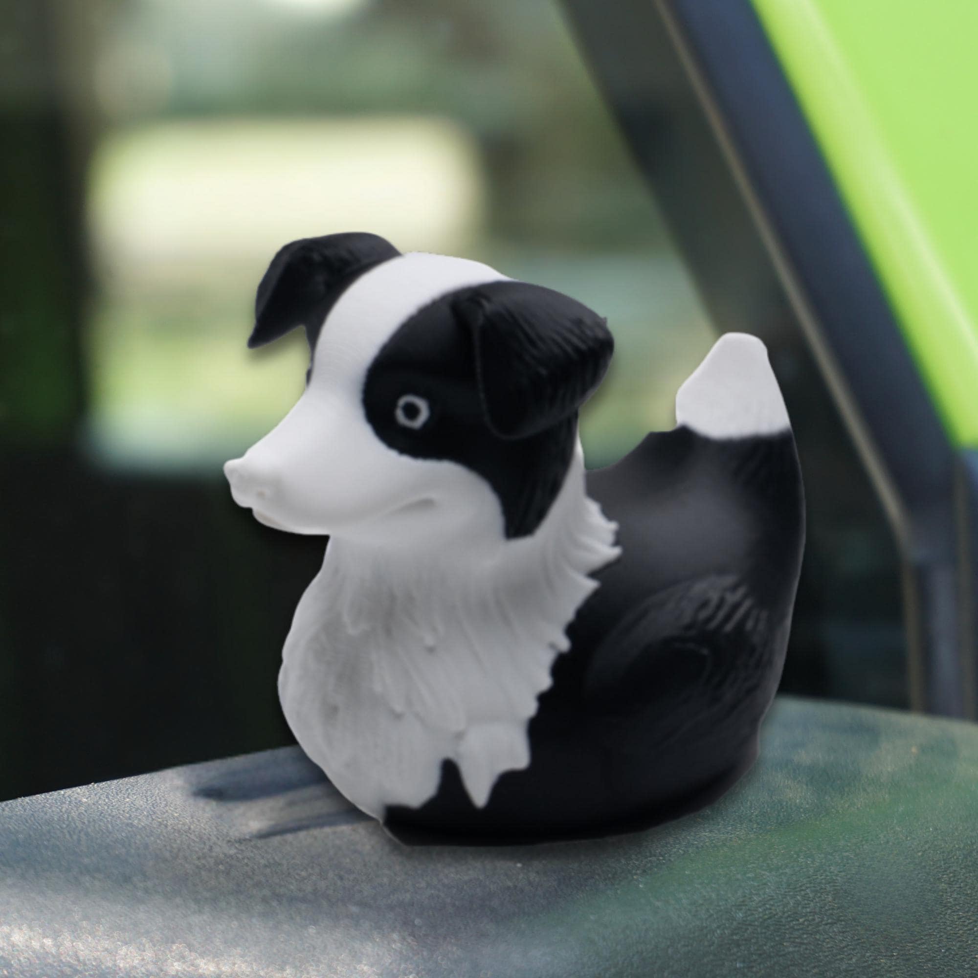 Border Collie Duck Gift for Off-Road Ducking Fans Cowboy Trail Dashboard Duck Dog Lover Party Favor Cute Cake Topper Keepsake Gift for Her