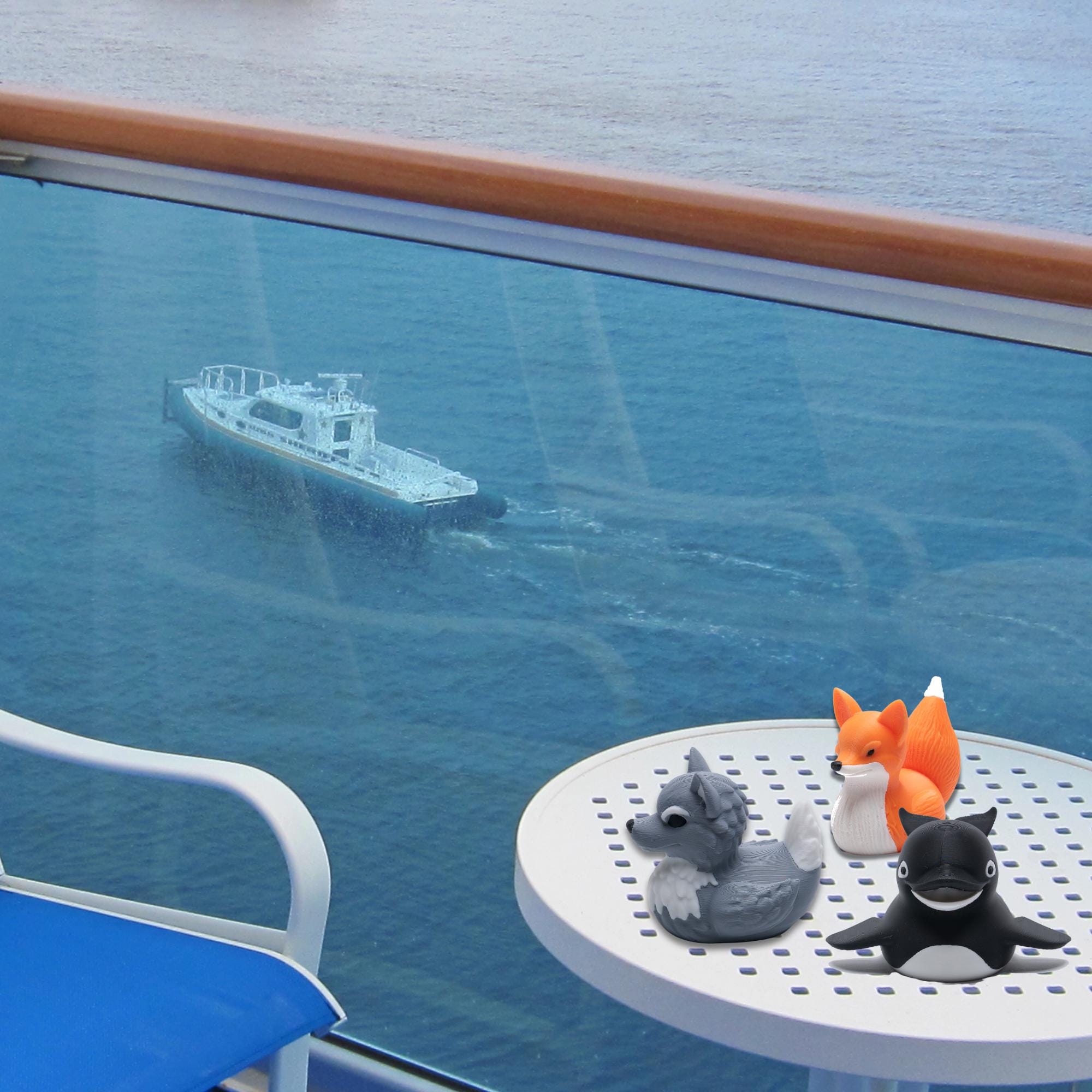 Wolf Cruising Duck for Hiding and Collecting on Alaska Cruise Gift for Her Nature Lover Gray Wolf Bookshelf Decor 3D Printed Duck Souvenir