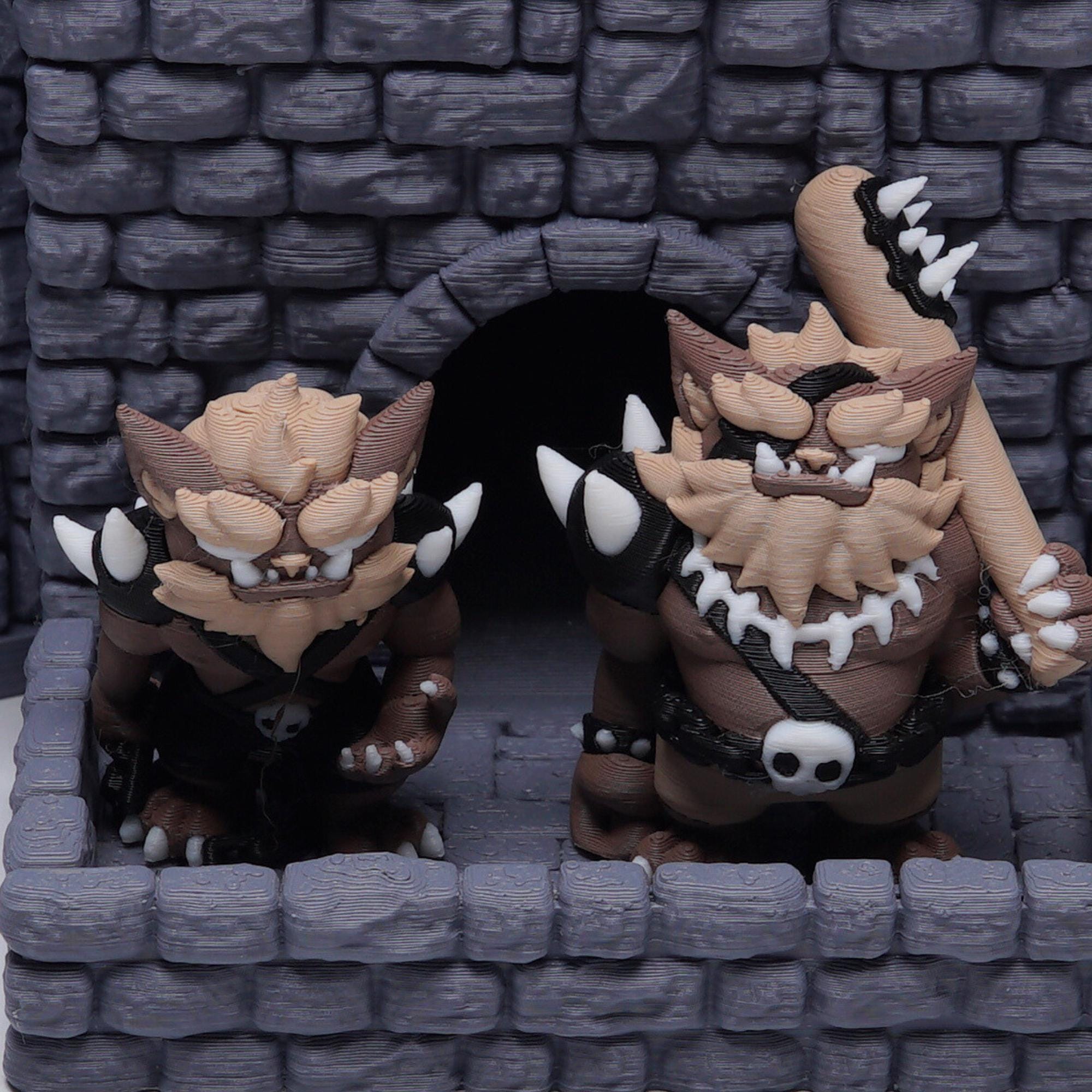 Bugbear Miniature DnD RPG Monster 2-PK Tabletop Mini Monster Figures for Fantasy Battles Unique Character Mini BugBear Gift for DnD Players
