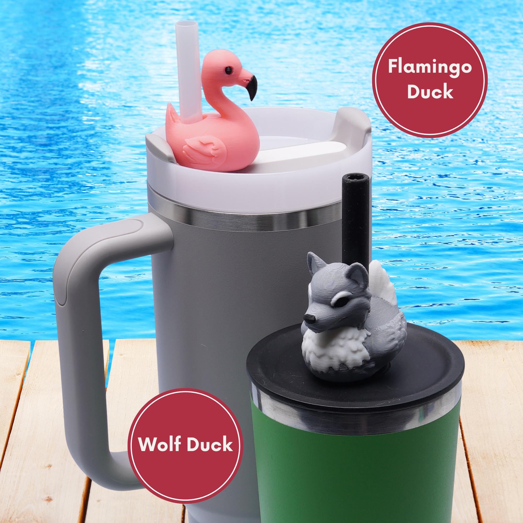 Duck Duck Jeep Cruise Jeep Straw Topper 3D Printed Charm for Tumblers Insulated Cups and Party Cup Straw Topper Gift for Her Back to School