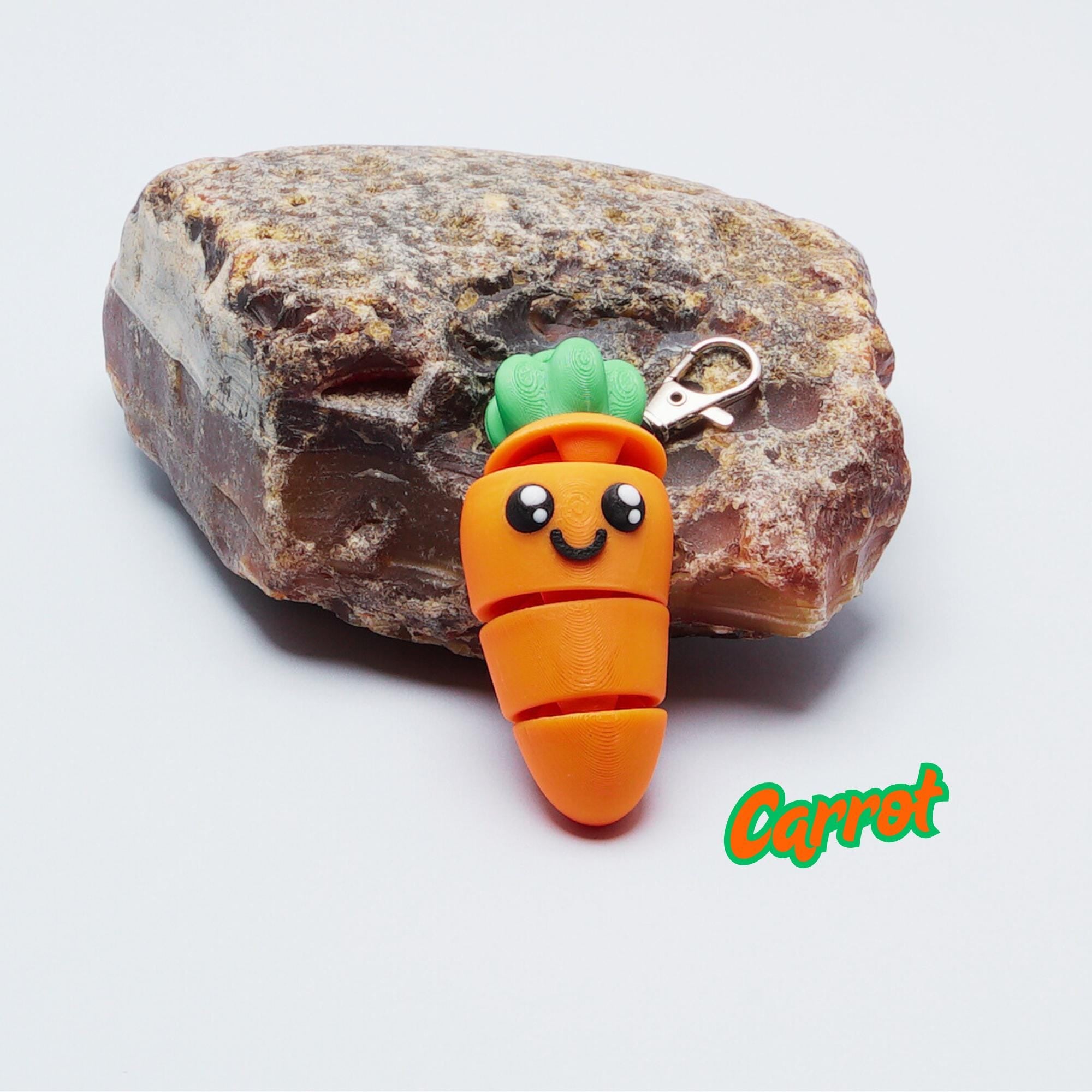 Veggie Fidget Flexi 3D Articulating Veggie 5-pk Corn Cob Eggplant PeaPod Carrot Red Pepper Backpack Clip On Charm Funny Gift for Chef Food