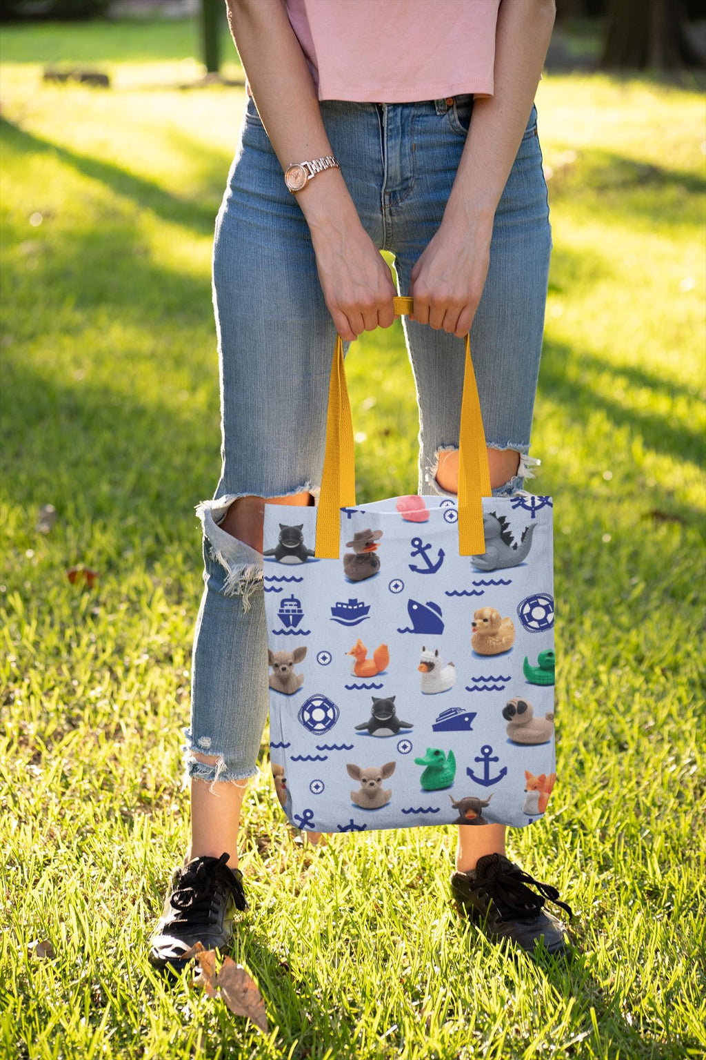Large Tote Bag Popular Family Cruise Duck Carry All for Hide and Seek Cruise Ducking Bon Voyage Gift for Her Pool Beach Shop Carry All Blue
