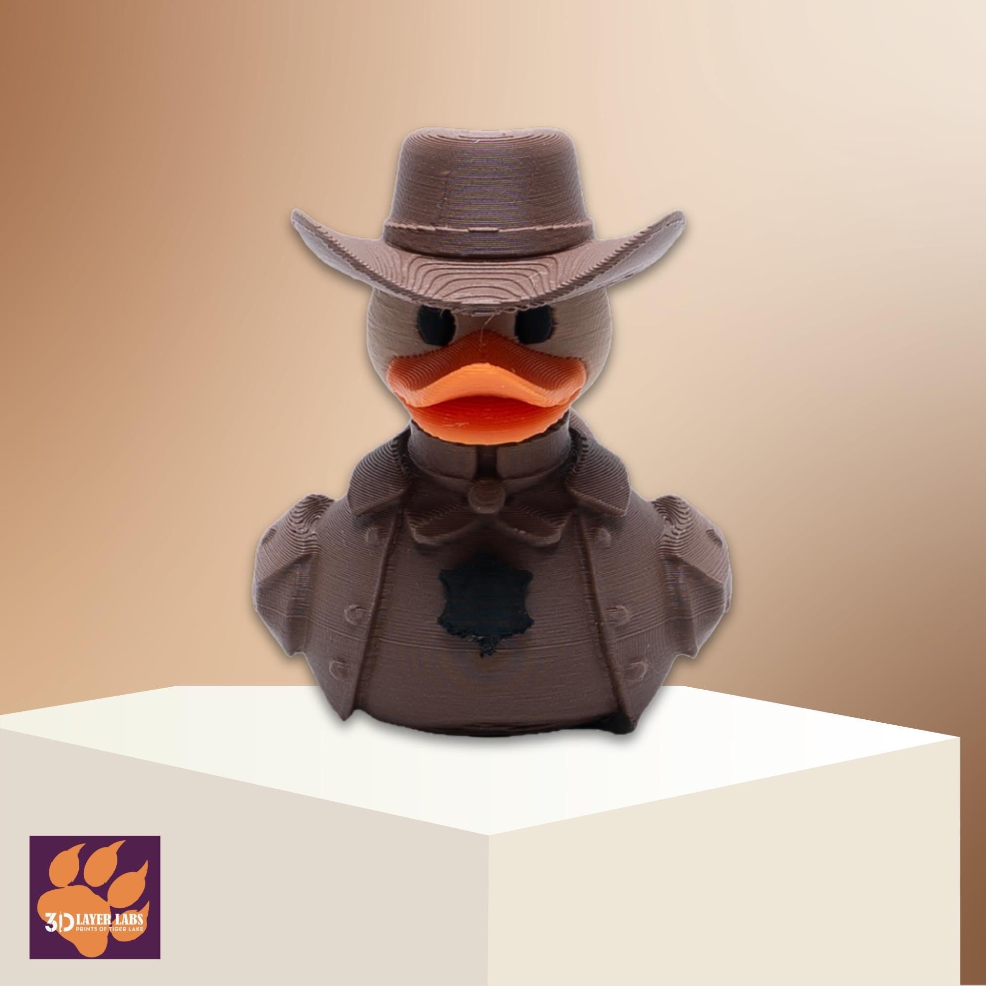 Sheriff Duck Gift for 4x4 Ducking Fans Cowboy Hat Law Duck for Off-Road Drivers Western Trail Keepsake Gift for Police and Sheriff Dept Duck
