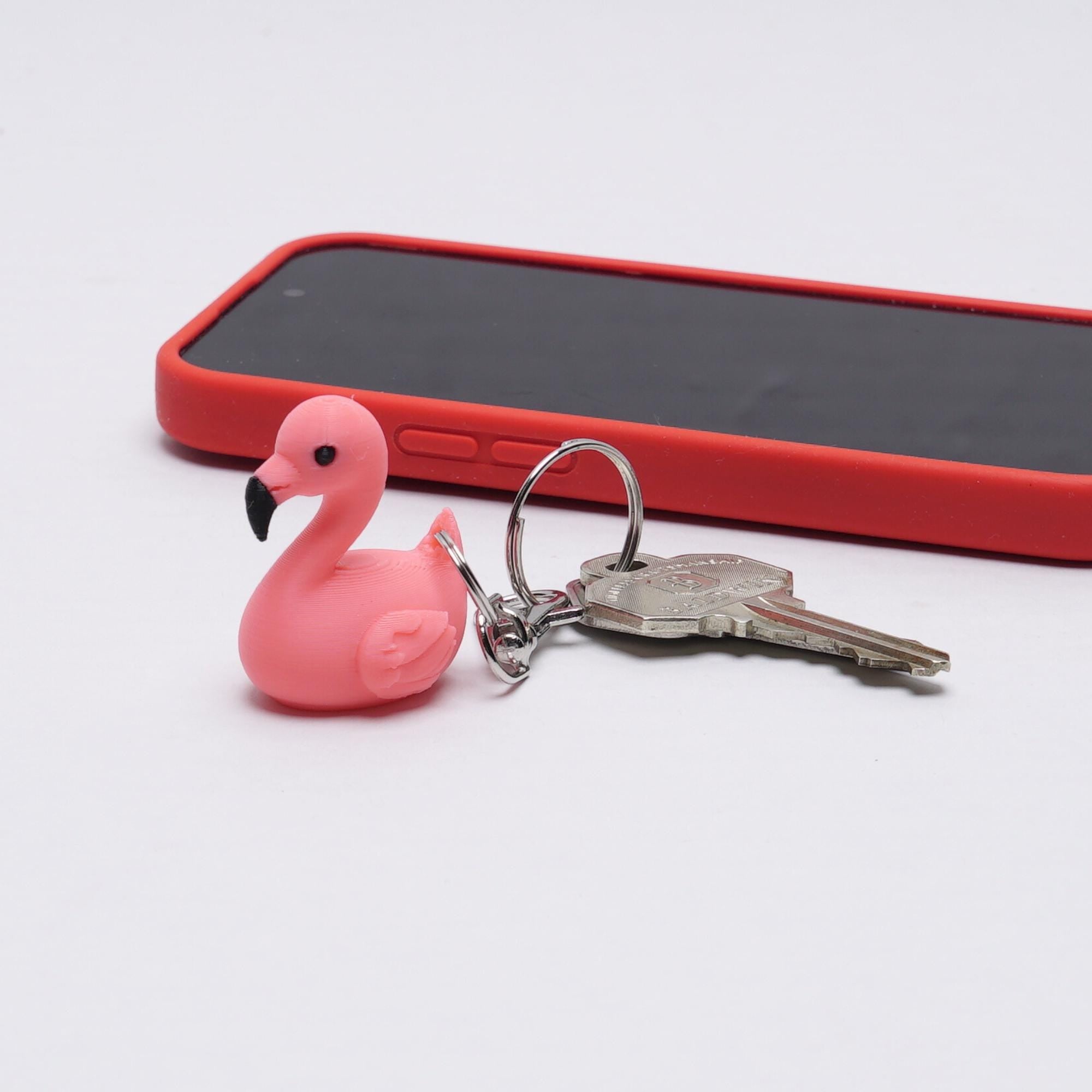 Flamingo Duck Mini Keychain Gift for Jeep Wrangler Lover and Cruise Duck Fan Cute Bag Charm for Her Makeup Handbag Jacket Zipper or Gym Key