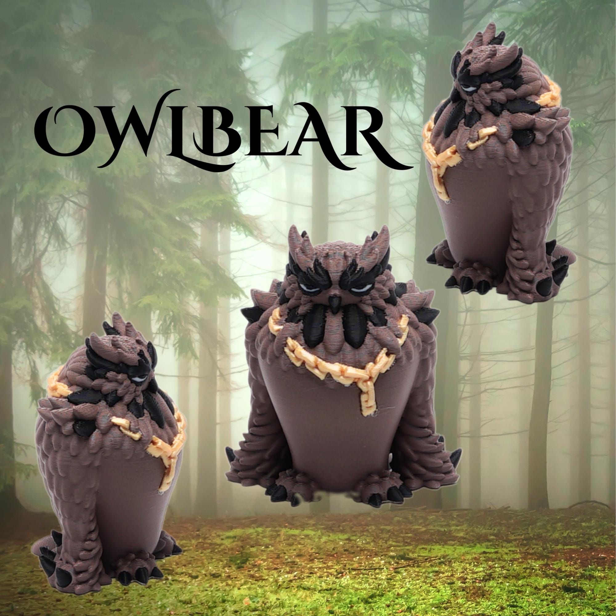 Owlbear Miniature DnD Fantasy Monster Figure for Tabletop RPG 3D Printed Owlbear Mini for Dungeon Masters and TTRPG Players Gift for DnD Fan