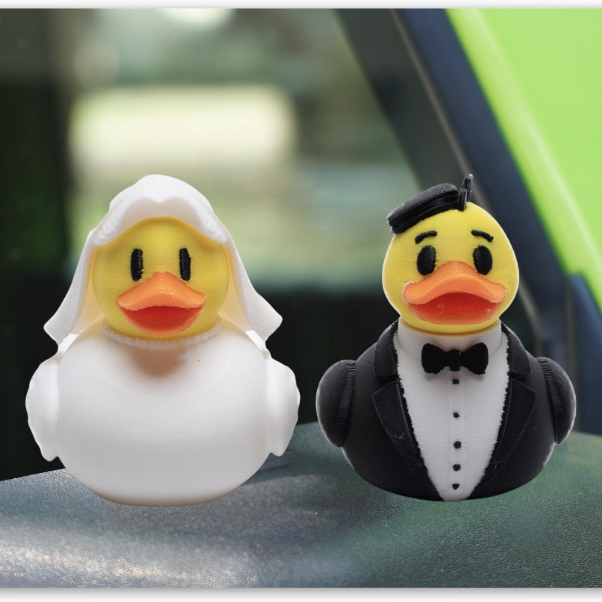 Bride and Groom Duck for 4x4 Ducking Fans Rustic Wedding Favor Groom Cake Topper Bridal Shower Keepsake Dashboard Ducks for Off-Road Couples
