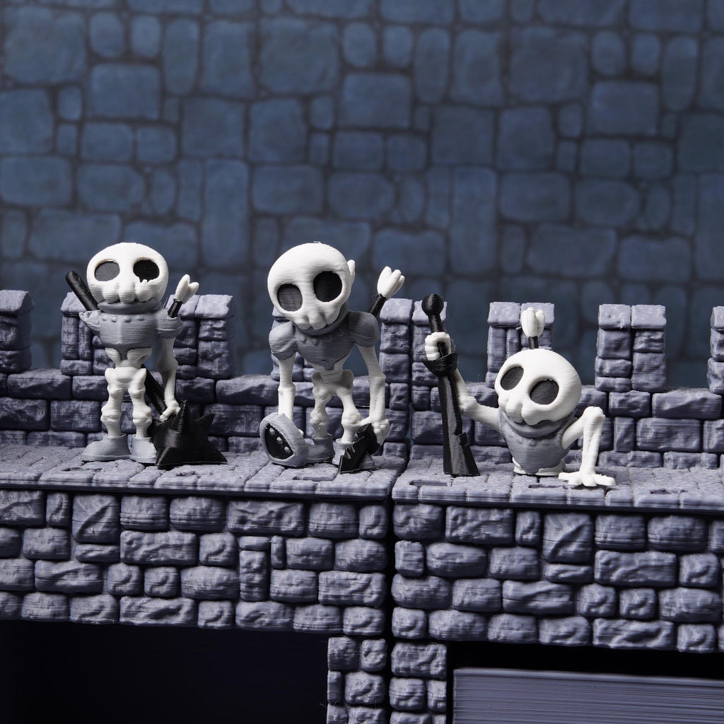 Skeleton Miniature Set for DnD 3 Undead Figures Injured and Battle-Damaged Skeletons Tabletop RPG Monster Minis Unique Gift for DnD Players