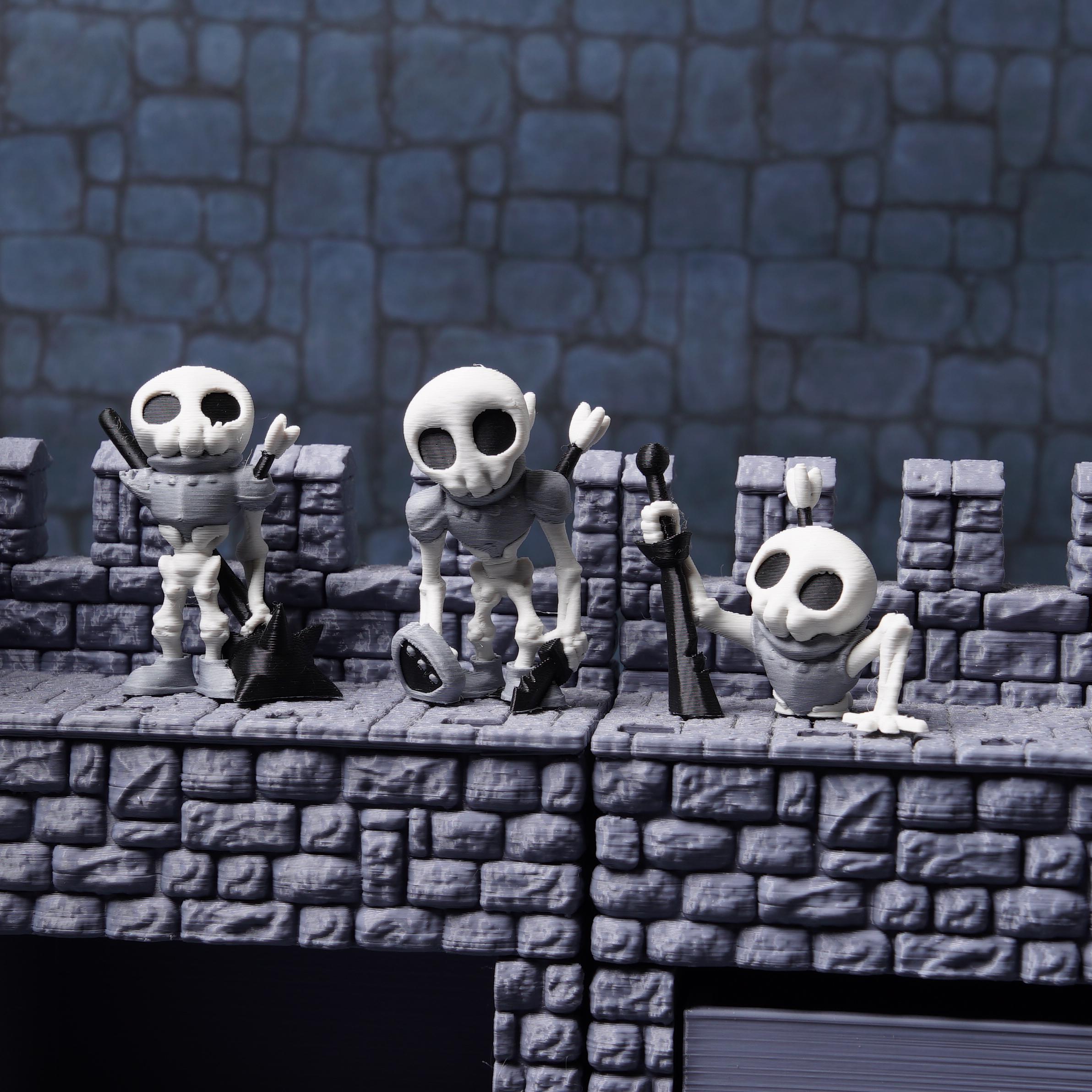 Skeleton Miniature Set for DnD 3 Undead Figures Injured and Battle-Damaged Skeletons Tabletop RPG Monster Minis Unique Gift for DnD Players
