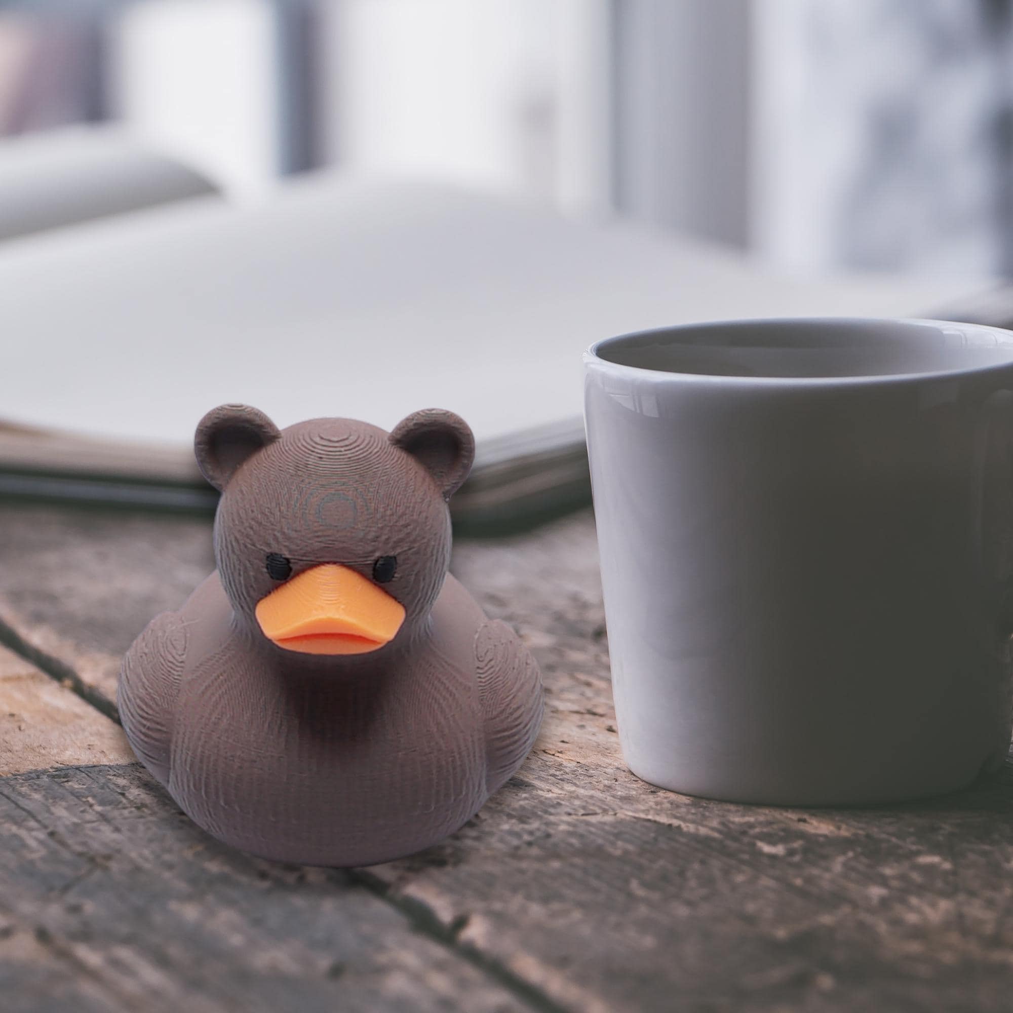 Bear Duck Cruise Gift Duck for Hide and Seek Ducking Fun Brown Bear Woodland Alaska Party Favor Cake Topper  Cruise Travel Keepsake Duck