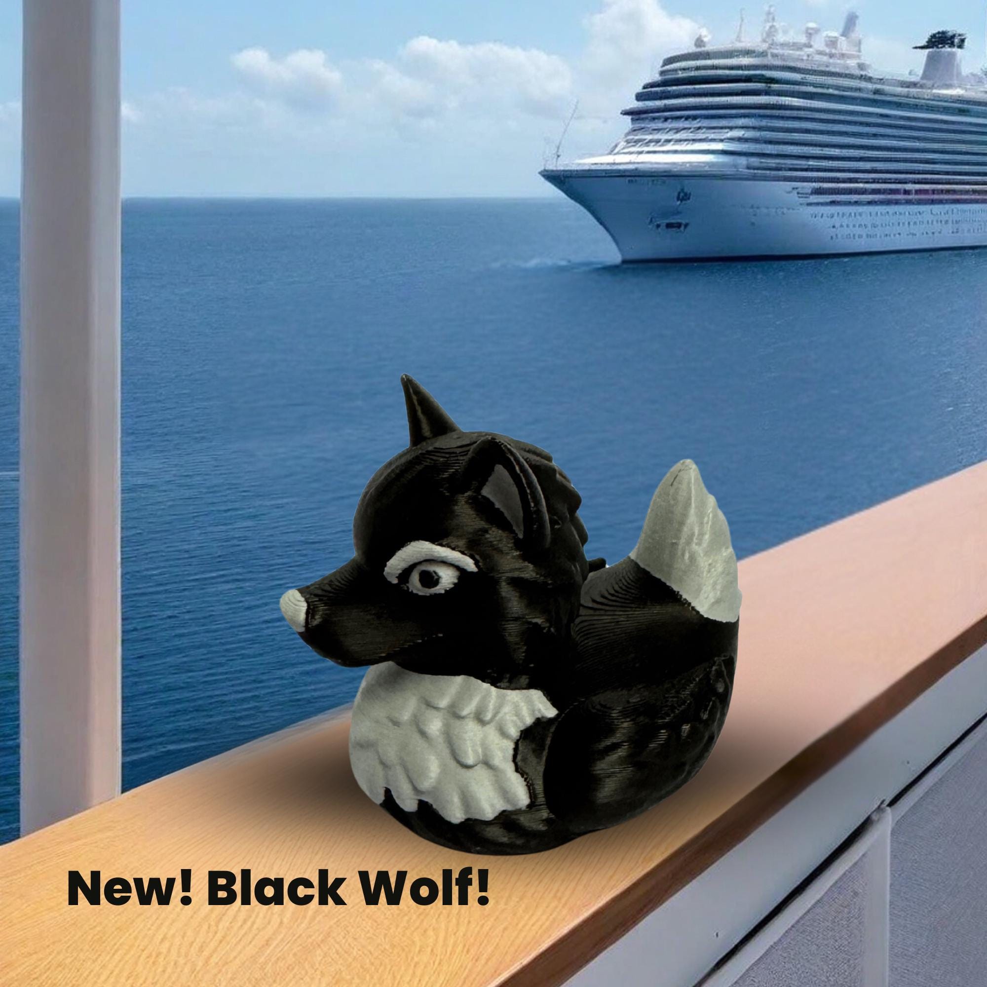 Wolf Cruise Duck Gift Lone Wolf Hide and Seek Duck for Nature Lovers Alaska Theme Ship Duck Rustic Keepsake Adventure Gift for Her or Him