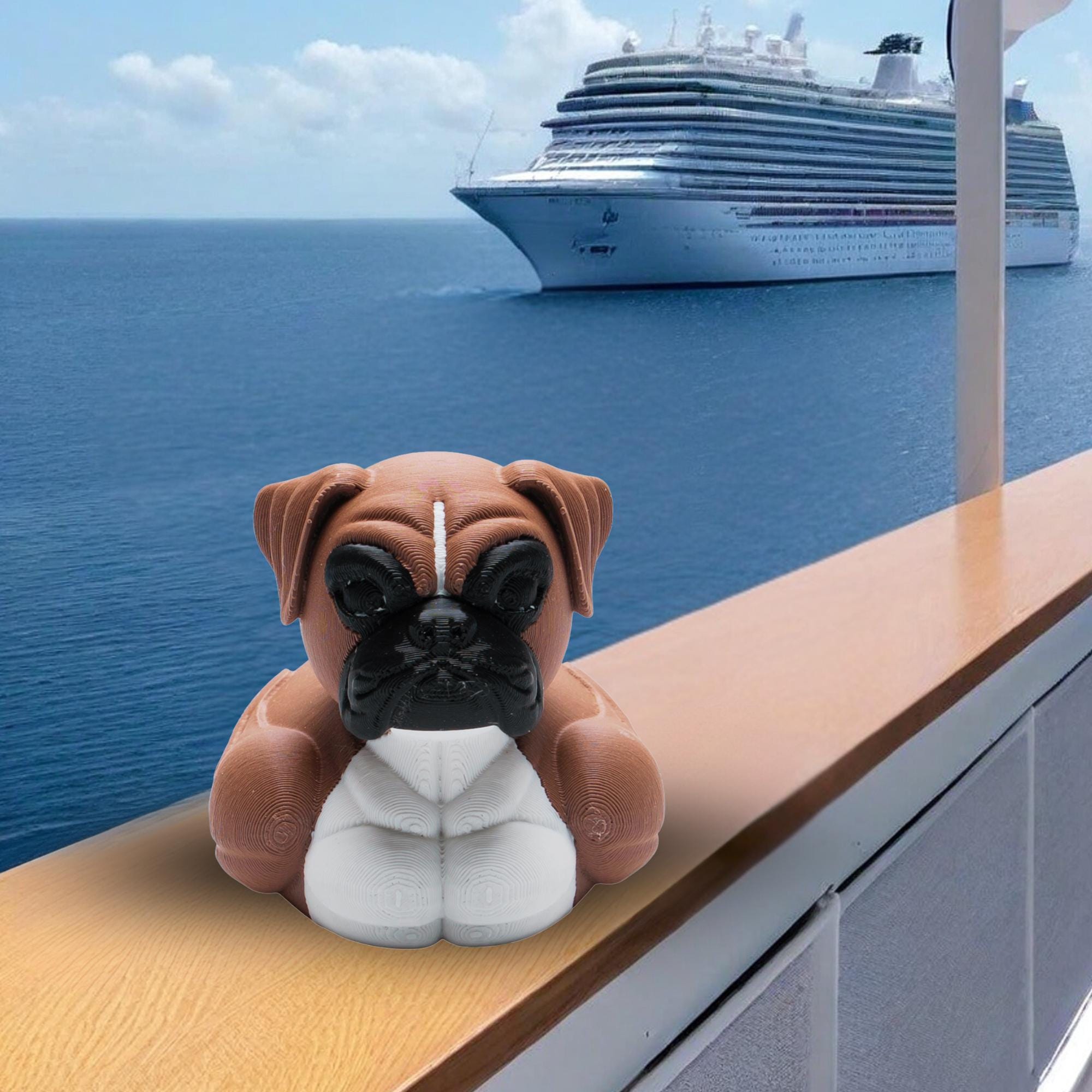 Boxer Cruise Duck Gift Dog Lover Hide n Seek Duck Fun Travel Gift for Him Puppy Party Favor Dog Birthday Cake Topper Souvenir Keepsake Duck
