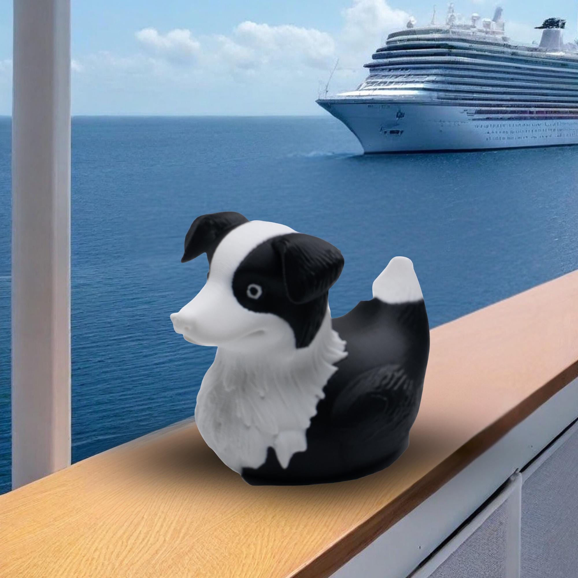 Border Collie Cruise Duck Gift Dog Lover Hide and Seek Duck Farm Animal Souvenir Cowboy Party Favor Dog Birthday Cake Topper Gift for Her