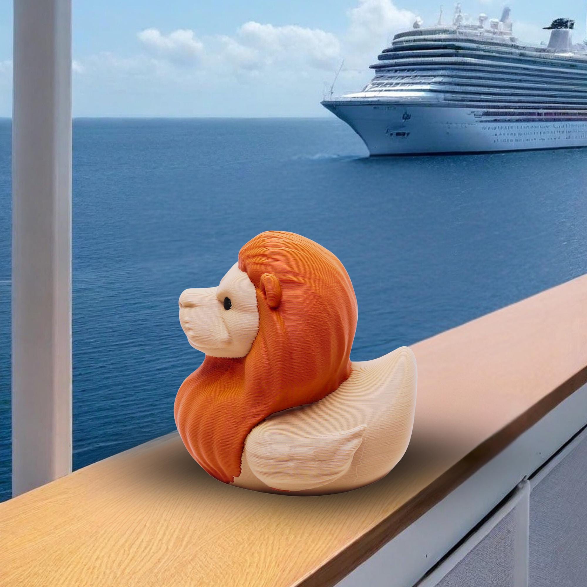 Lion Cruise Duck Gift Safari Animal Hide and Seek Duck for Ship Adventures Pool Party Favor Birthday Cake Topper Travel Keepsake for Kids
