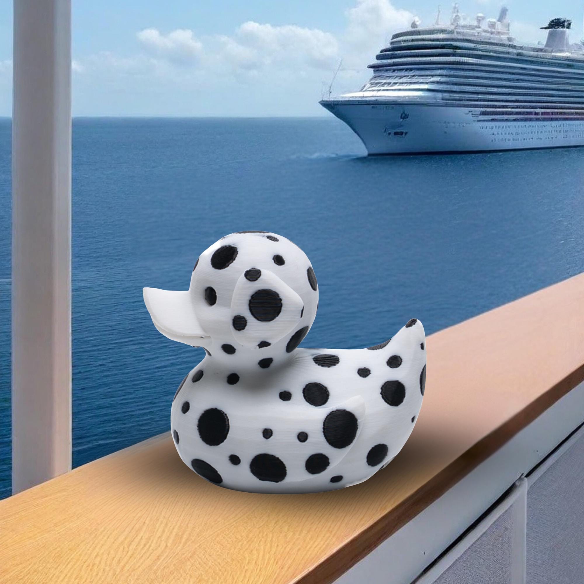 Dalmatian Cruise Duck Gift Firefighter Hide and Seek Duck Dalmatian Dog Lover Collectible Party Favor for Boys Cute Travel Duck for Cruisers