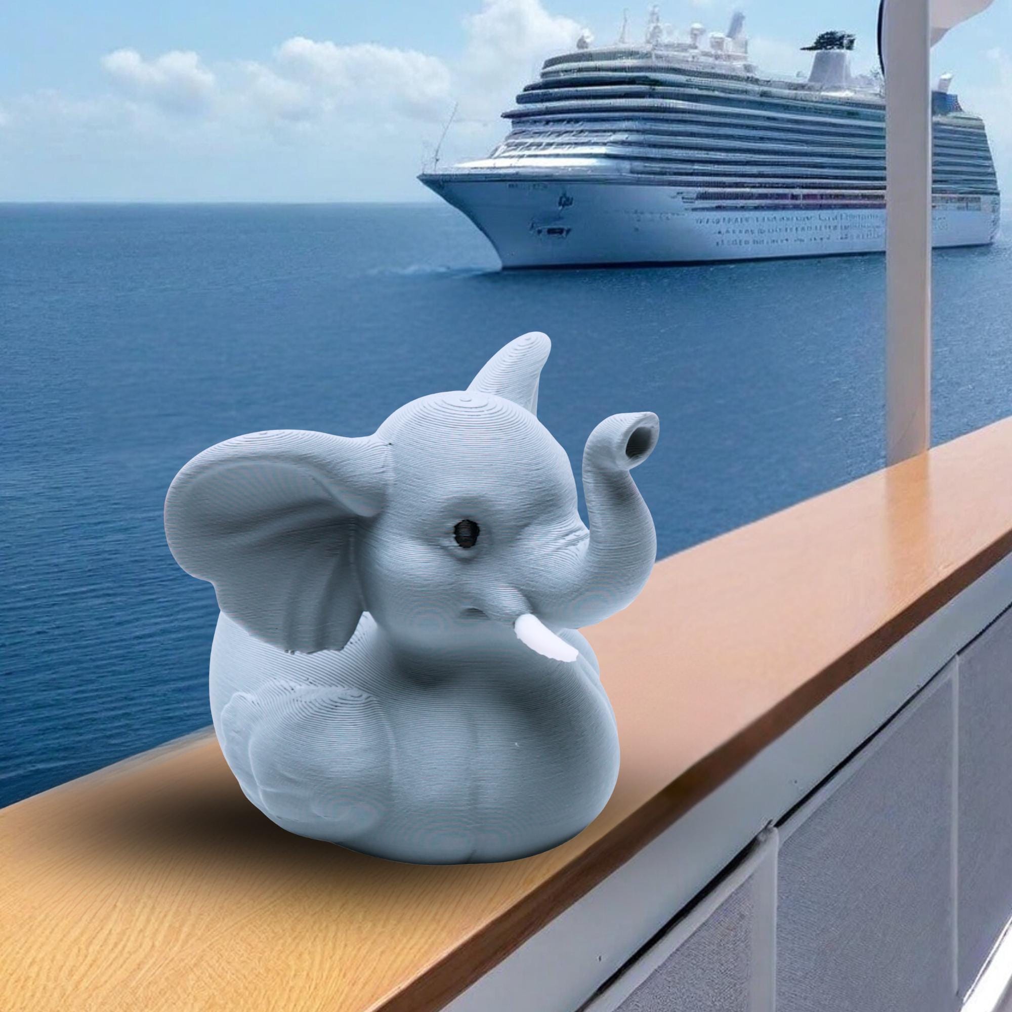 Elephant Cruise Duck Gift Safari Animal Hide and Seek Duck for Ship Adventures Bon Voyage Party Favor Cake Topper Travel Gift for Cruisers