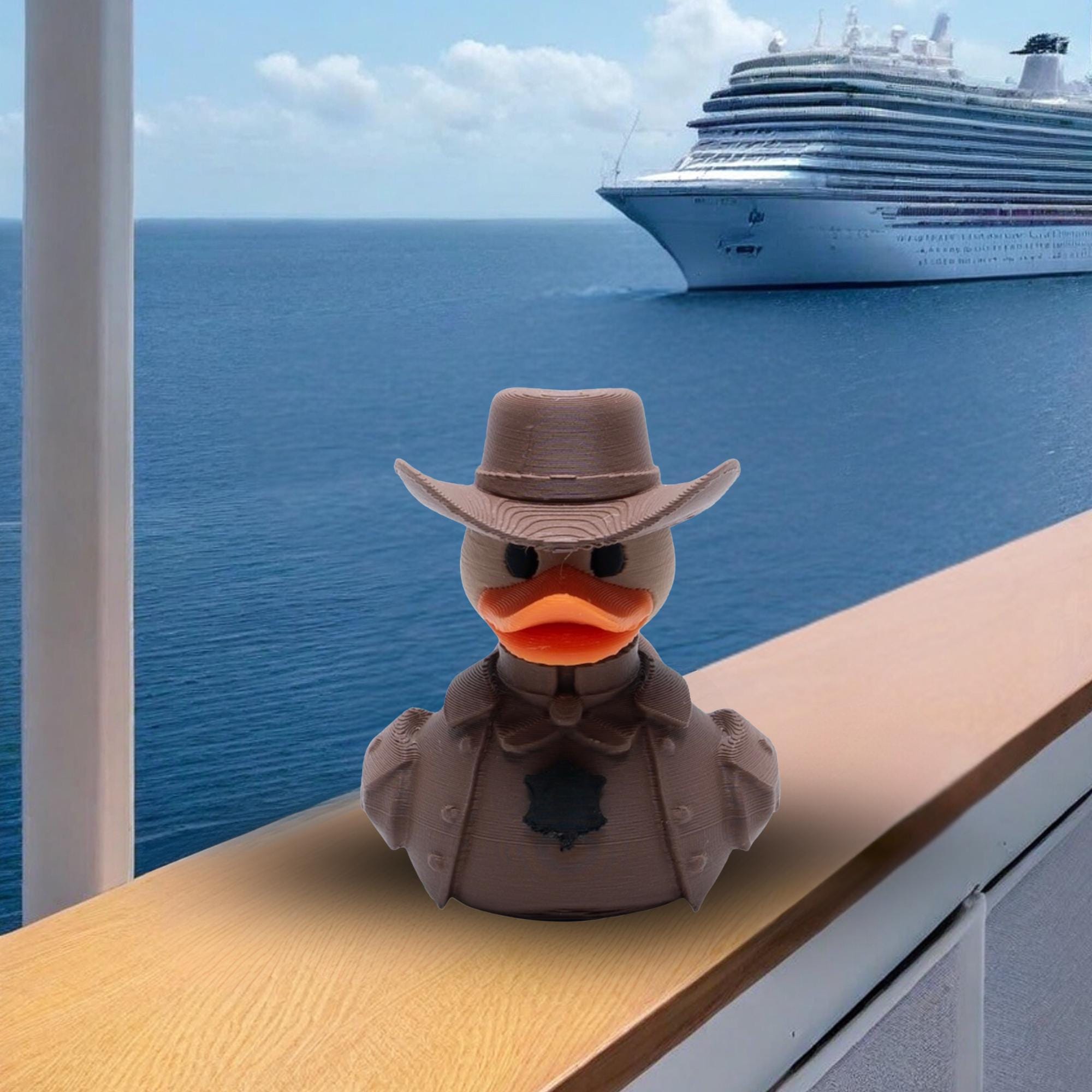 Cowboy Hat Sheriff Cruise Duck Law Duck Gift for Police & Sheriff Fans Western Style Hide and Seek Duck Cruise Souvenir Gift for Him Cruise