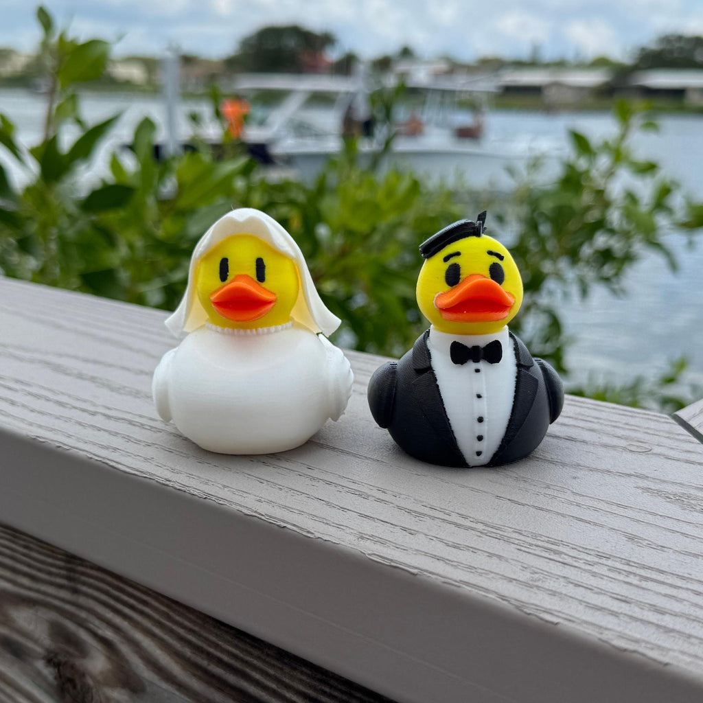 Bride and Groom Duck for 4x4 Ducking Fans Rustic Wedding Favor Groom Cake Topper Bridal Shower Keepsake Dashboard Ducks for Off-Road Couples