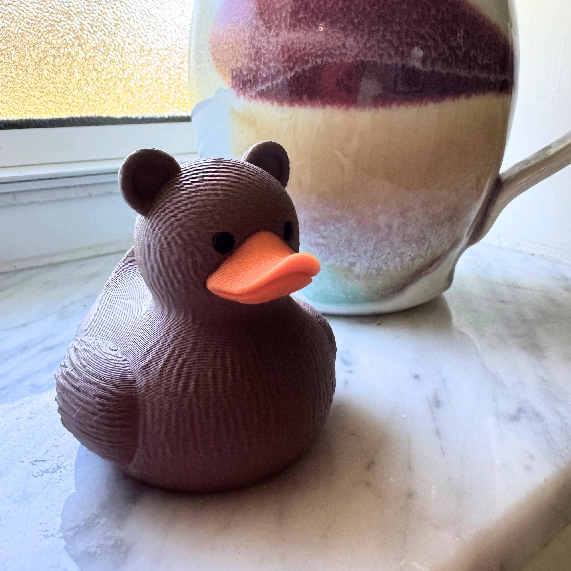 Bear Duck Cruise Gift Duck for Hide and Seek Ducking Fun Brown Bear Woodland Alaska Party Favor Cake Topper  Cruise Travel Keepsake Duck