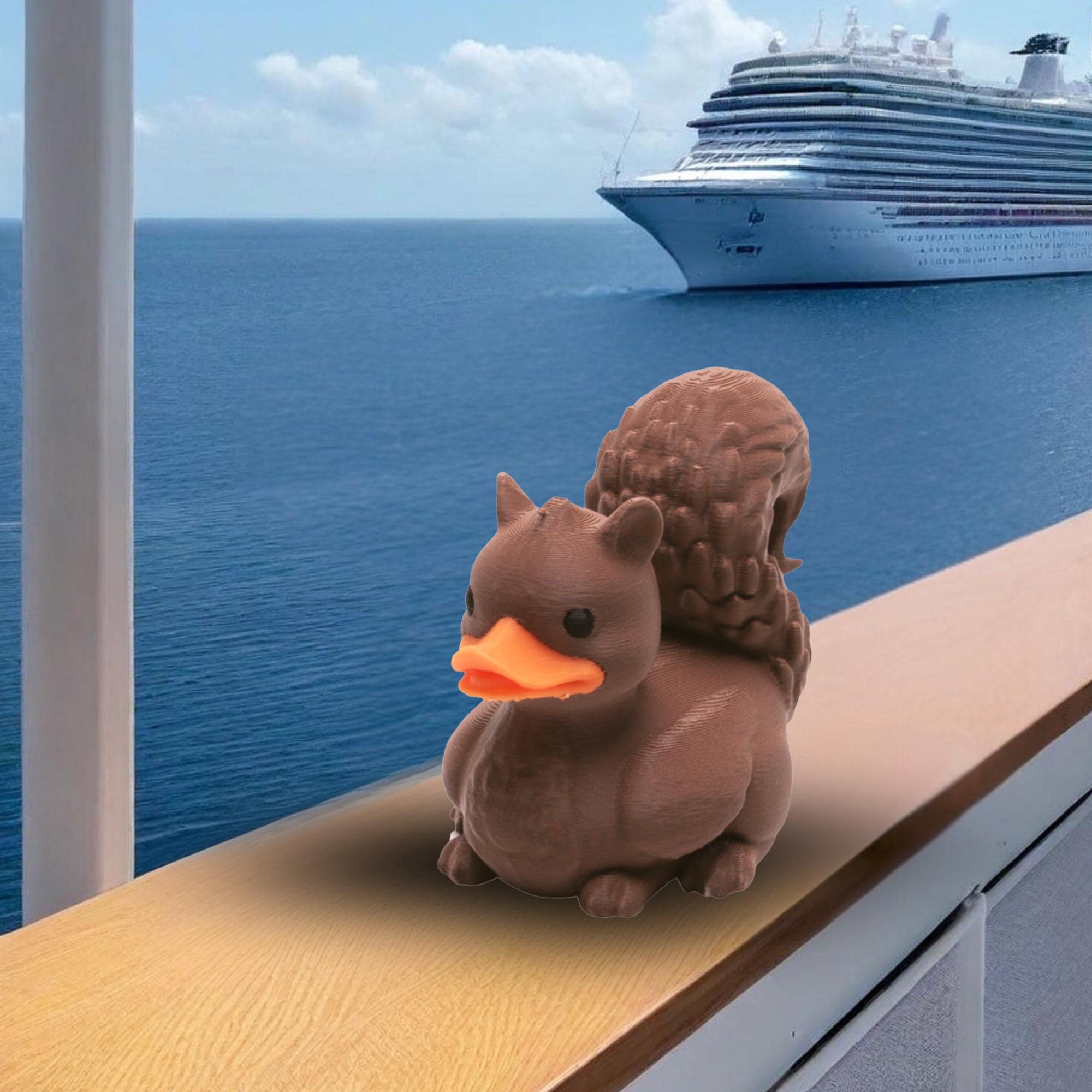 Squirrel Cruise Duck Gift Woodland Animal Hide and Seek Duck Nature Party Favor Birthday Cake Topper for Kids Collectible Travel Keepsake