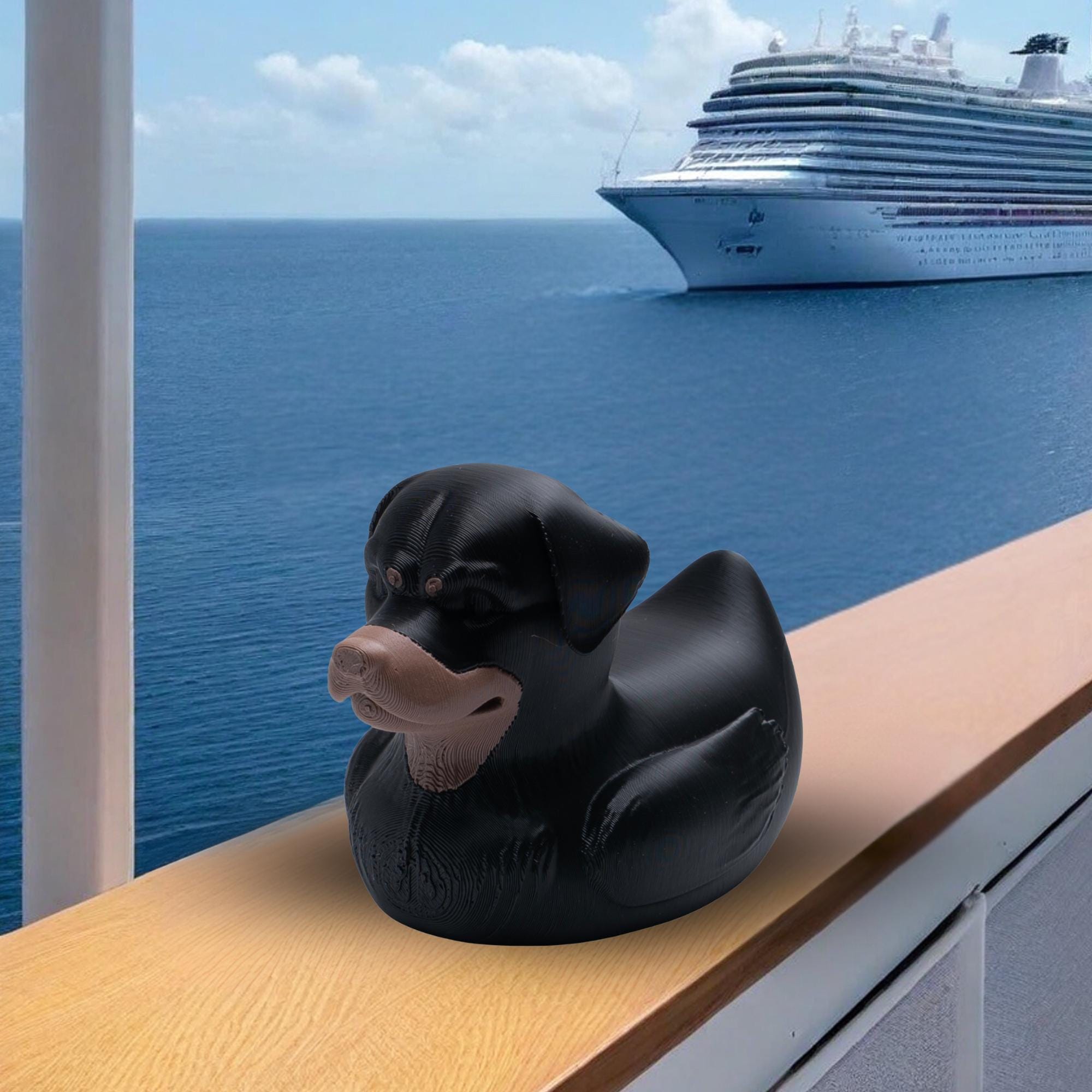 Rottweiler Cruise Duck Gift Dog Lover Hide and Seek Duck Gift for Him Puppy Party Favor Dog Birthday Cake Topper | Nautical Souvenir Duck
