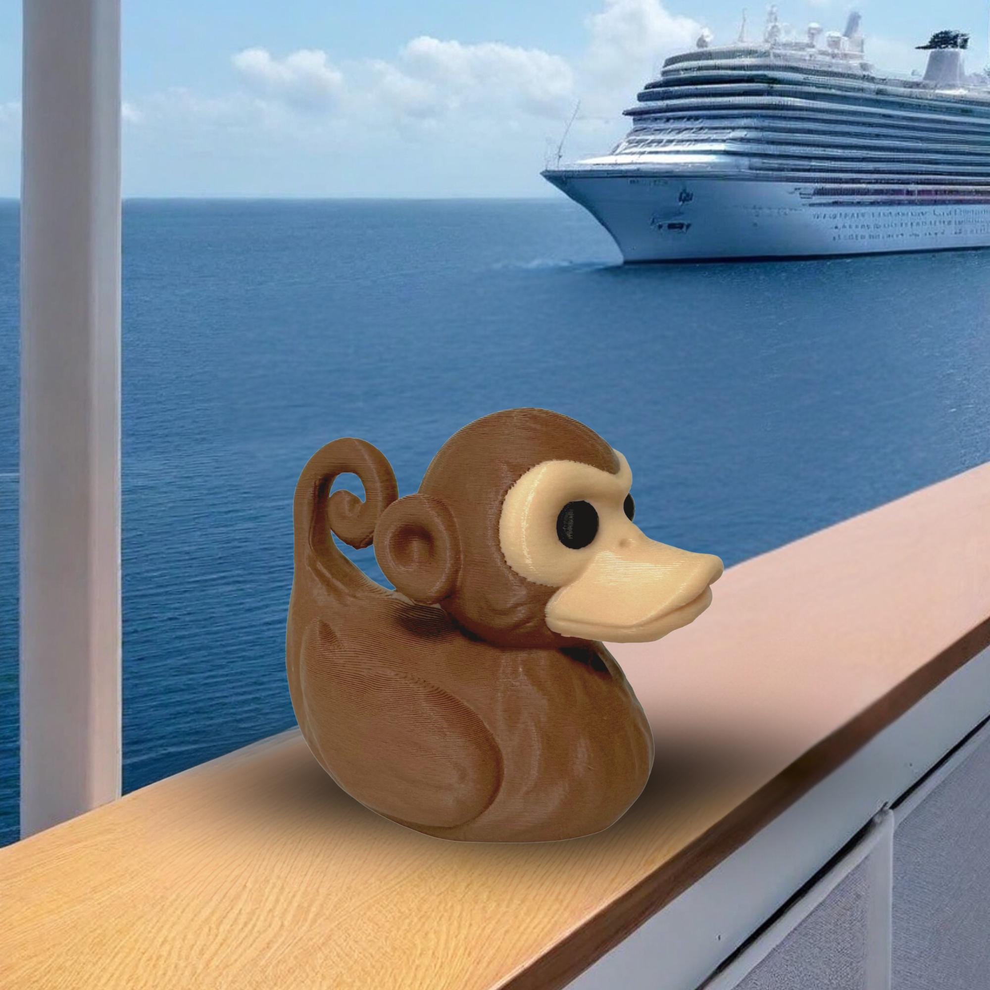 Monkey Cruise Duck Gift Safari Animal Hide and Seek Duck for Ship Adventures Birthday Party Favor Zoo Cake Topper Travel Keepsake for Kids