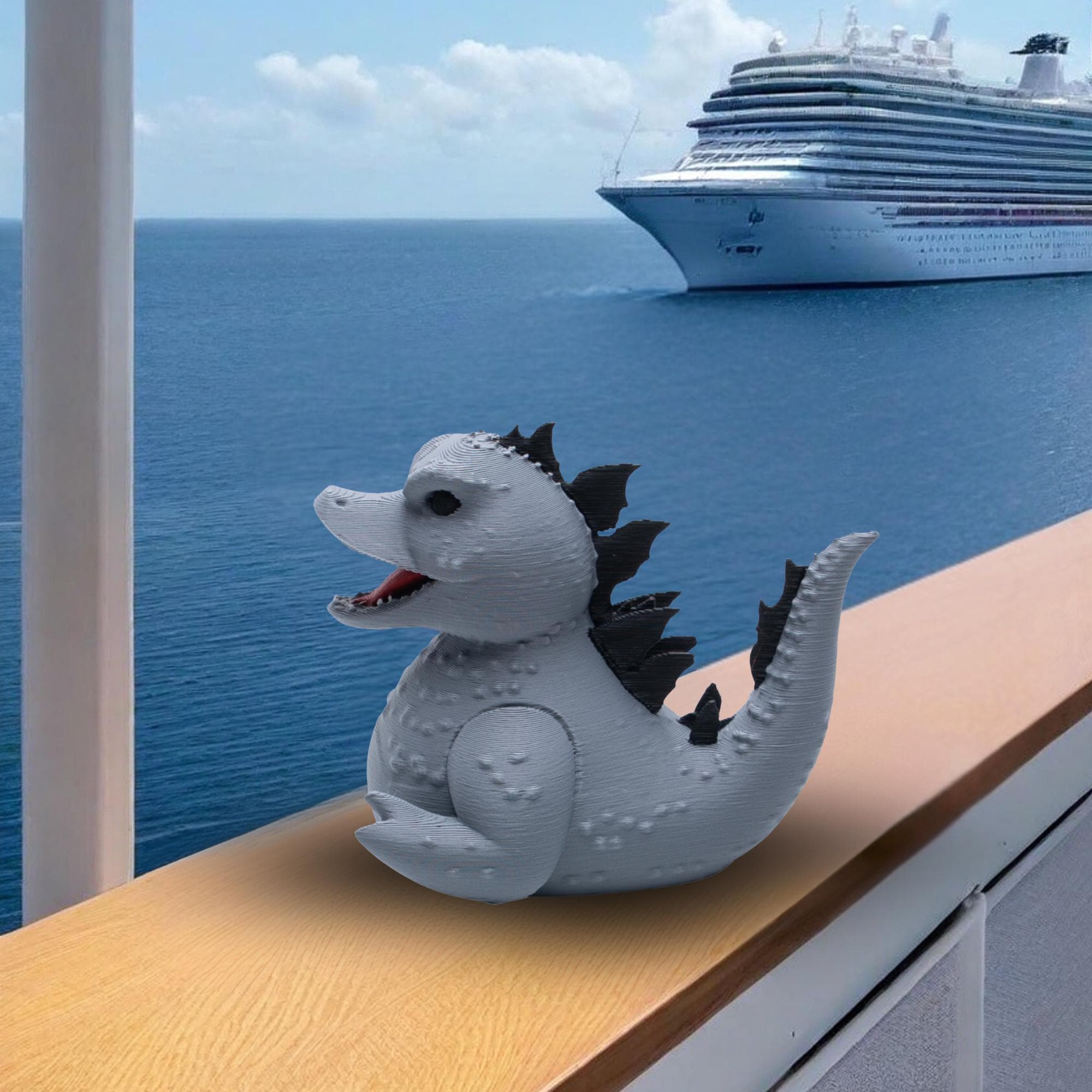Godzilla Cruise Duck Gift Monster Lover Hide and Seek Duck Sci-Fi Movie Gift for Him Kaiju Duck for Ship Adventures Fun Travel Keepsake