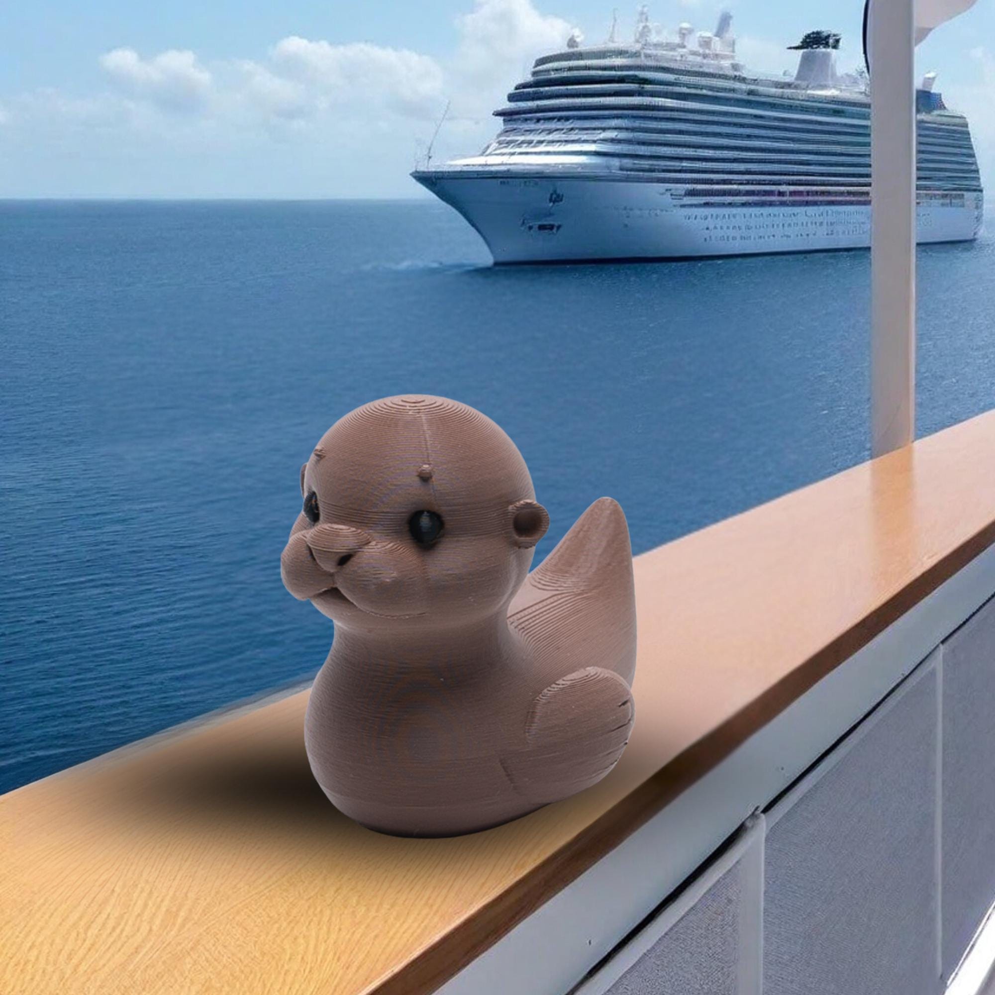 Otter Cruise Duck Gift Cute Nature Lover Hide and Seek Duck Woodlands Animal Party Favor Cake Topper Travel Keepsake for Ship Adventures