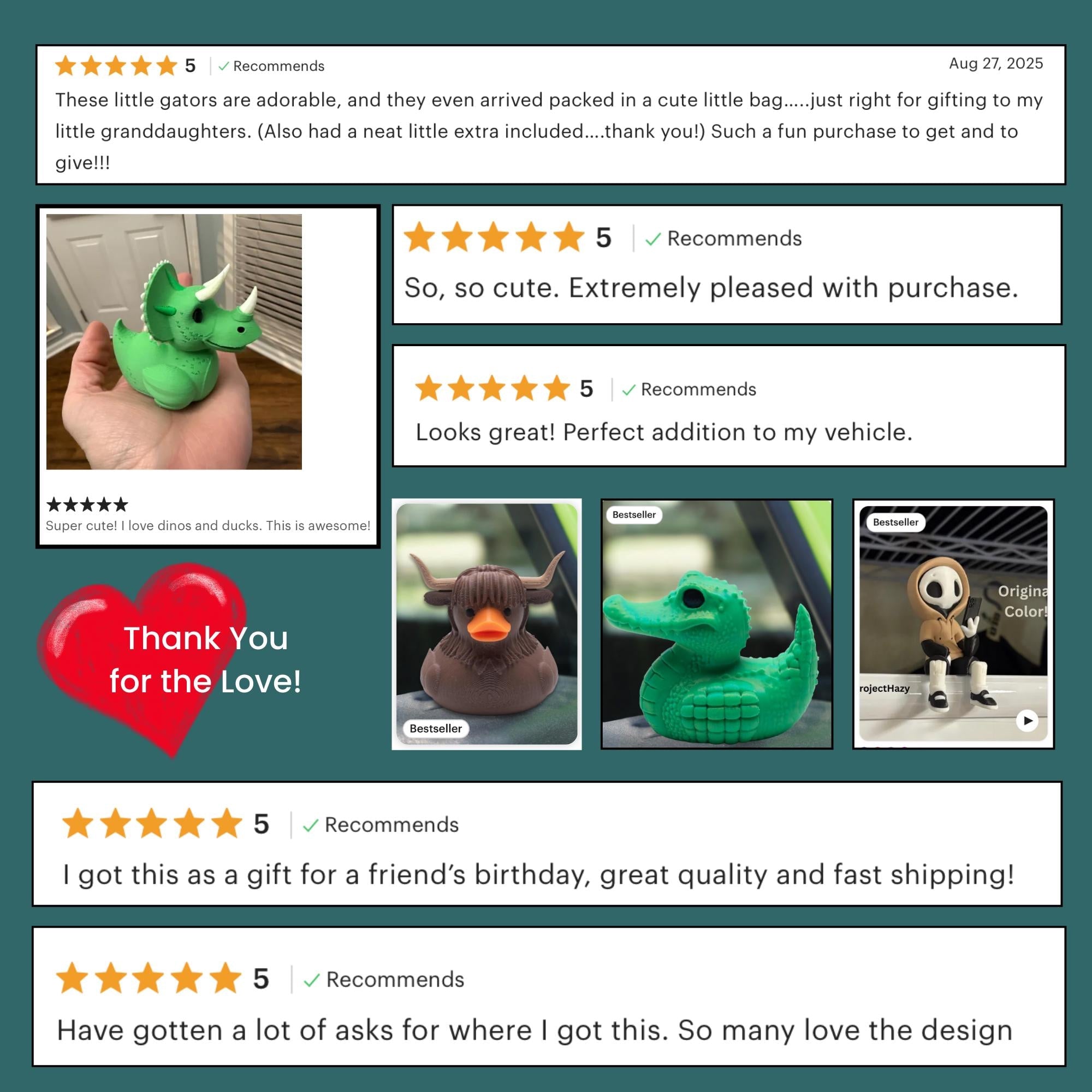 Git &#39;er Ducked 4x4 Dashboard Duck Fun Occasion Keepsake Gift for Birthday Funny Work Gag Gift for Him or Her Custom Duck Color to Match 4x4